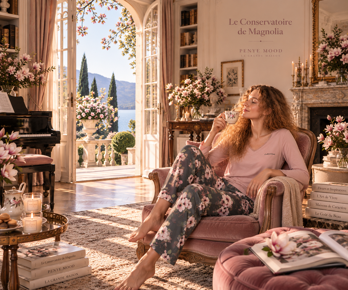 Le Conservatoire de Magnolia - Pyjama 2 Pcs - Féminité poudrée et élégance florale