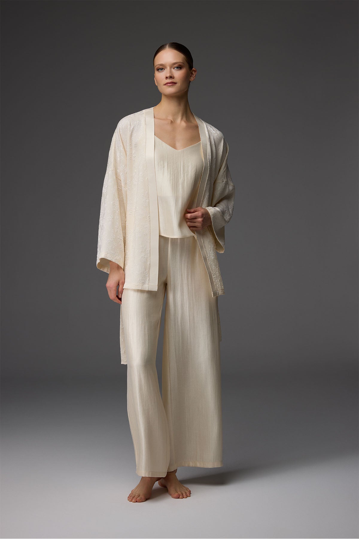 Voile d’Ambre Blanc - Ensemble 3 Pcs -Pureté enveloppante et élégance intemporelle