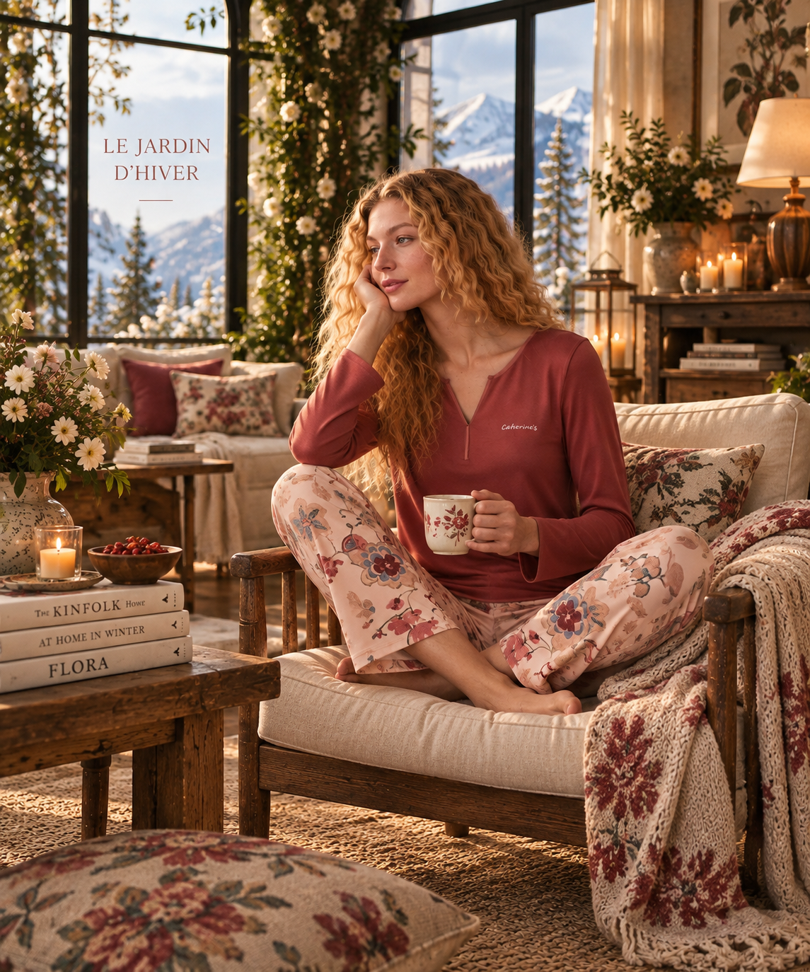 Le Jardin d’Hiver de Camélia - Pyjama 2 Pcs - Romantisme précieux et poésie florale