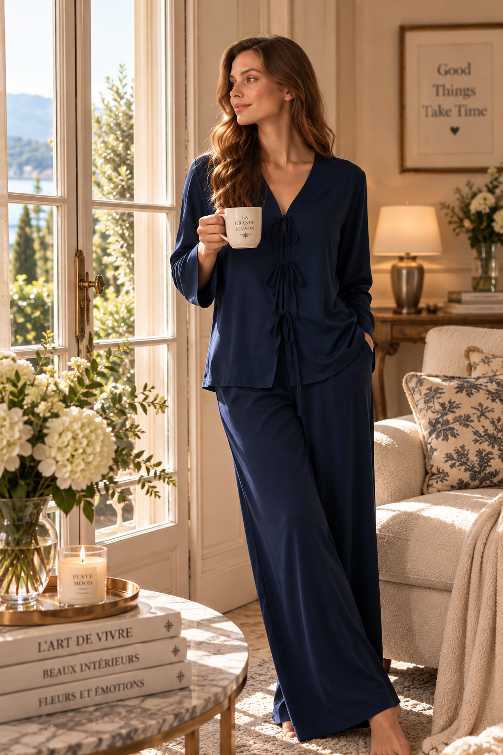 Nuit Élégante - Pyjama boutonné - Silhouette fluide enveloppante et allure chic intemporelle