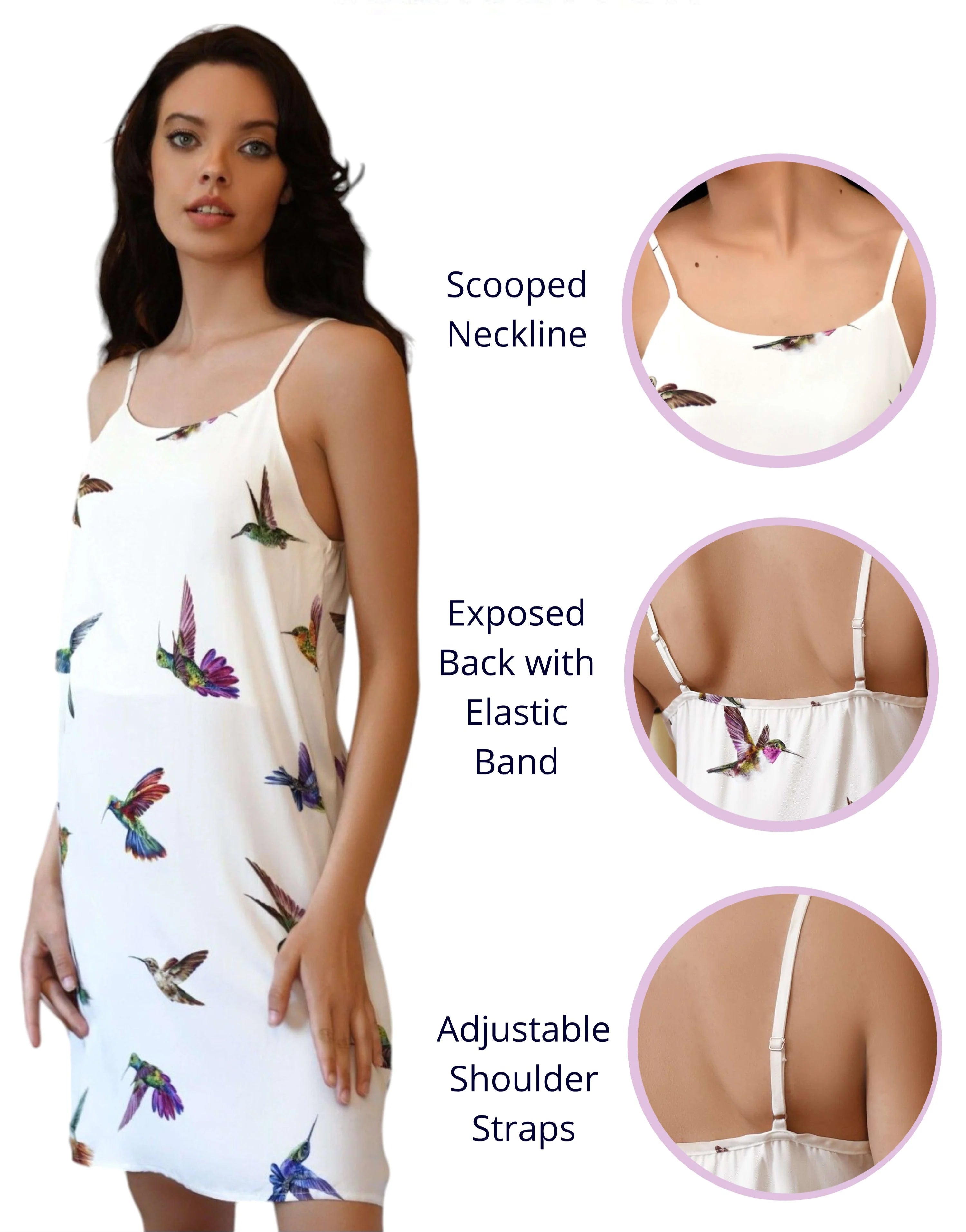 Colibri Lumiére - Nuisette courte Colibri - Subtilement sensuelle et artistiquement colorée