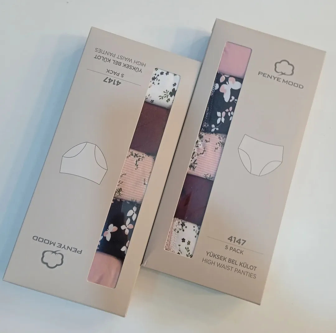 Caresse de Coton - Set de 5 culottes hautes - Douceur enveloppante et confort absolu