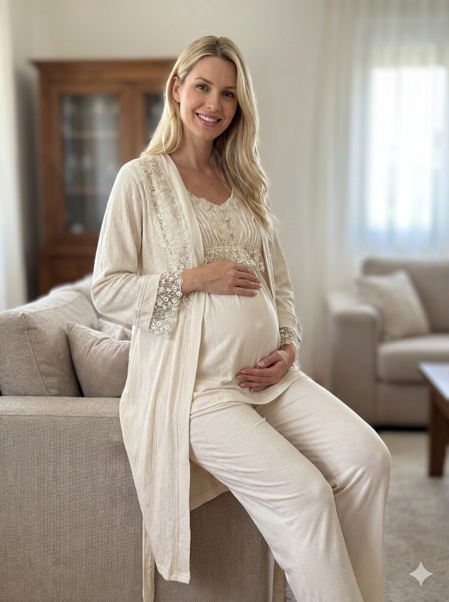 Murmure de Maternité - Ensemble 3 Pcs - Tendresse naissante et élégance évolutive