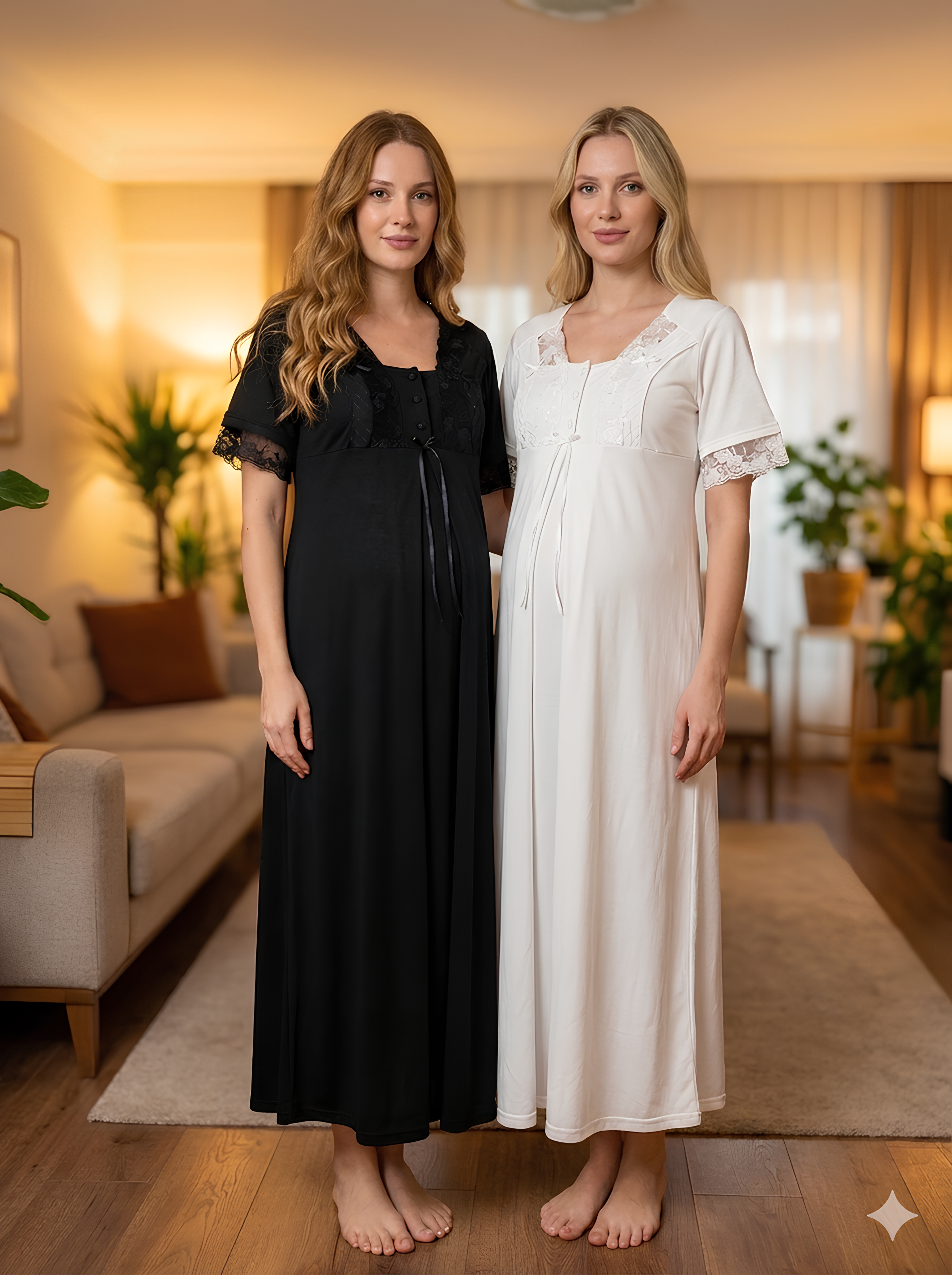 Éveil Maternel - Robe longue maternité - Maternité romantique et élégance naturelle