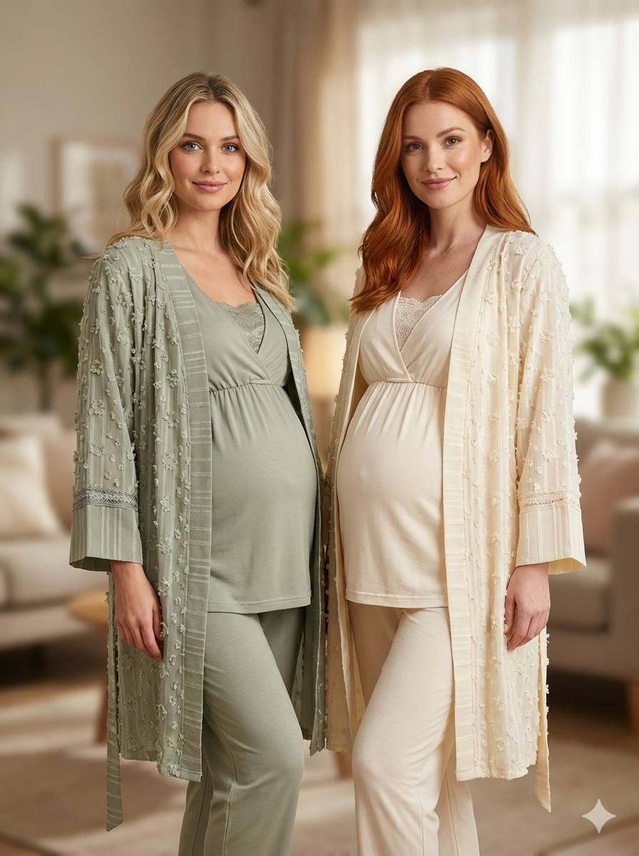 Promesse Veloutée - Ensemble 3 Pcs - Douceur naturelle et allure maternelle apaisée