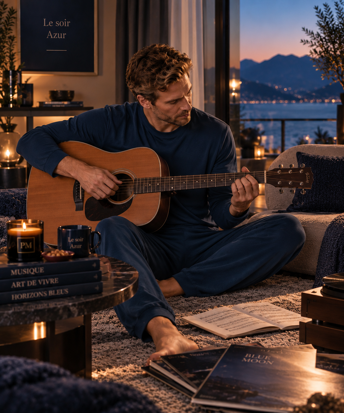 Le Soir Azur - Ensemble 2 Pcs - Élégance marine et douceur contemporaine