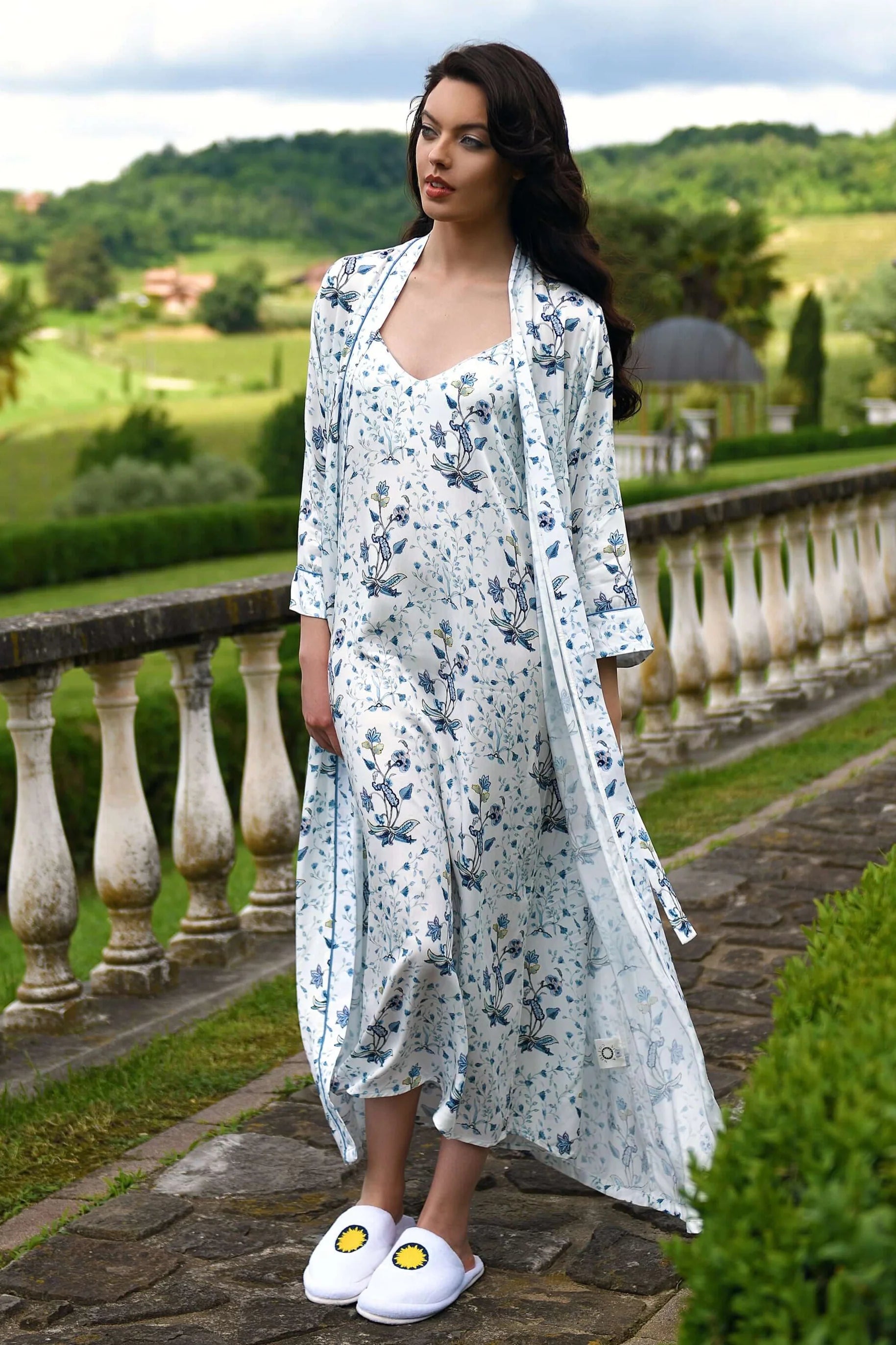 Jardin d’Écume - Nuisette longue Fiori - Élégance authentique et délicatesse féminine