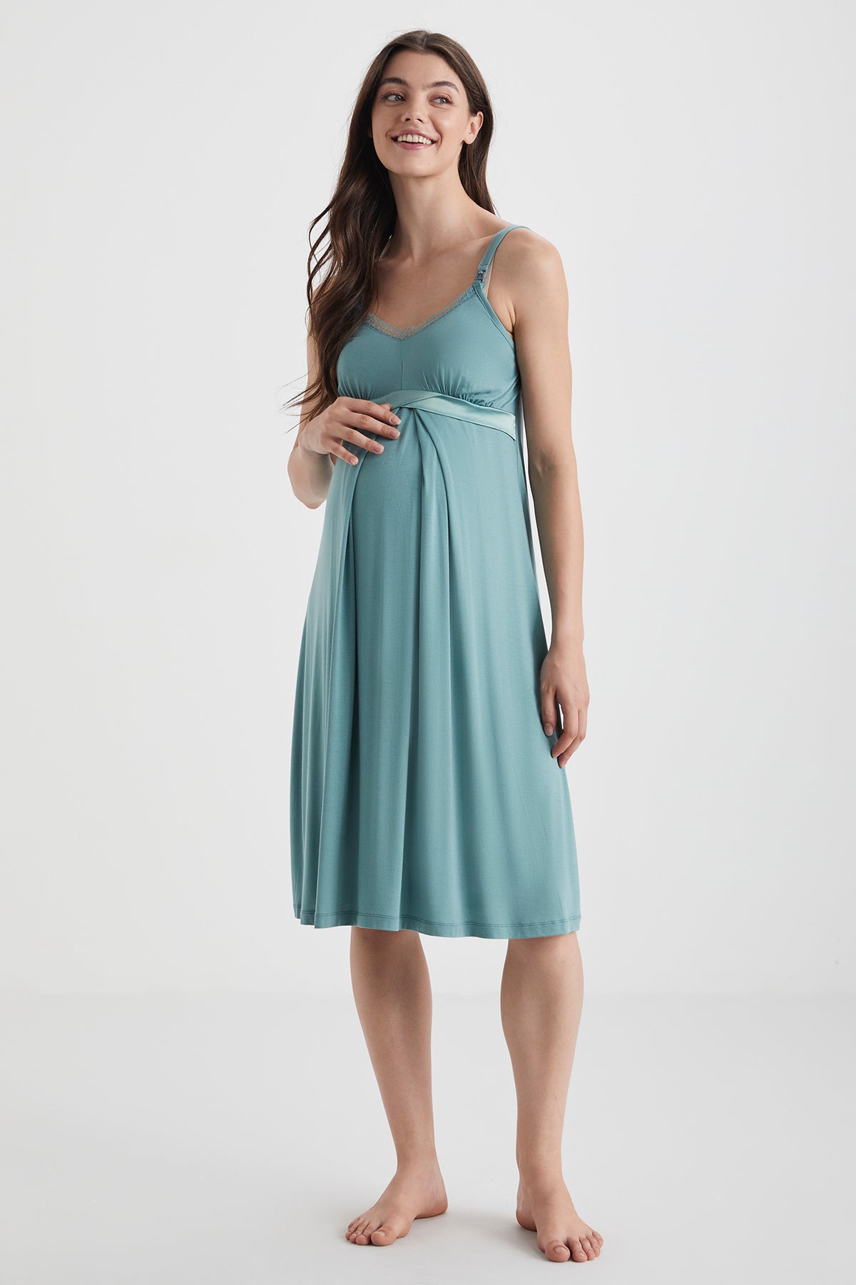 Douceur Émeraude - Nuisette maternité - Féminité douce et fraîcheur légère