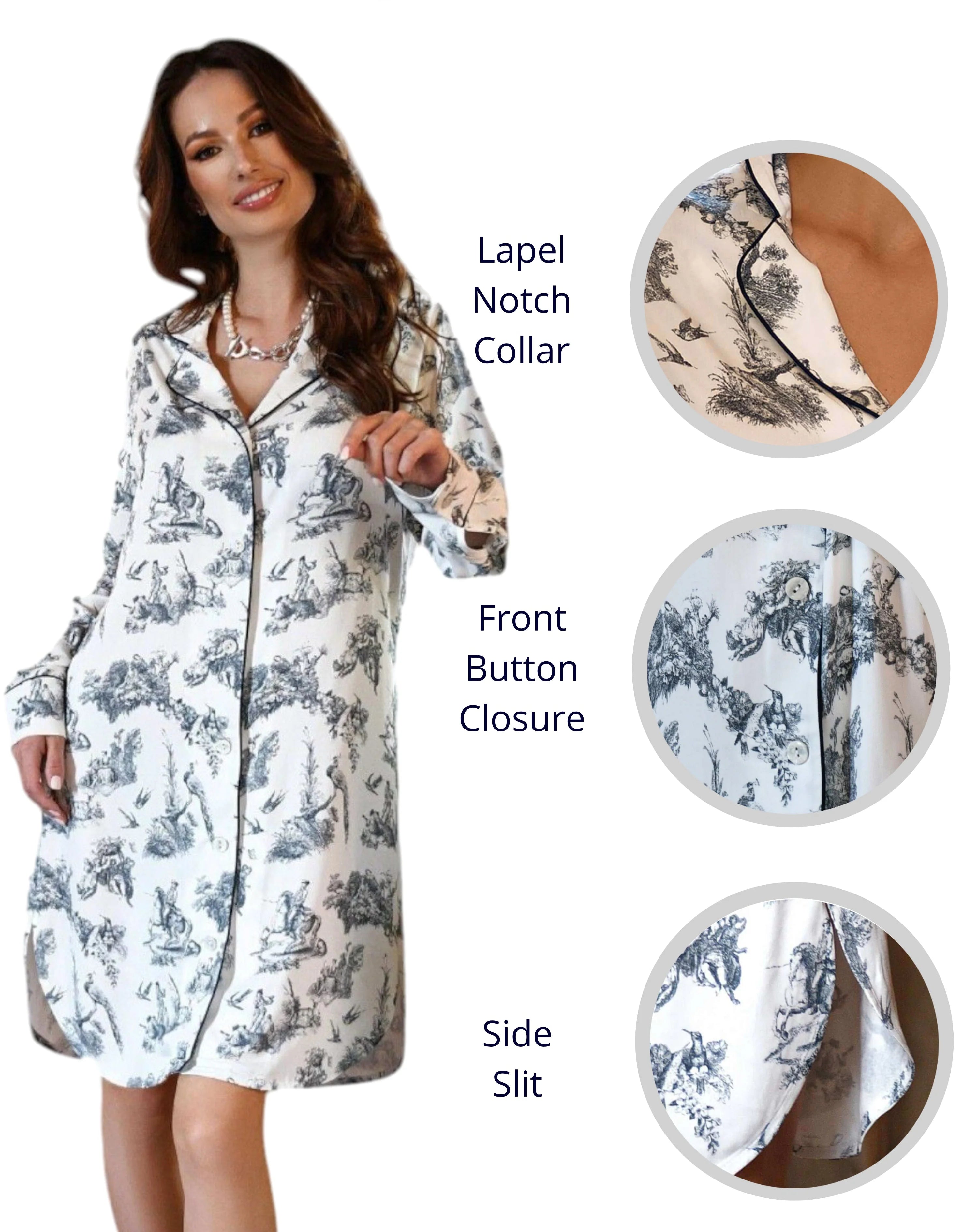 Douce Matinée - Liquette Toile De Jouy - Délicatement flatteuse et fluidité inégale