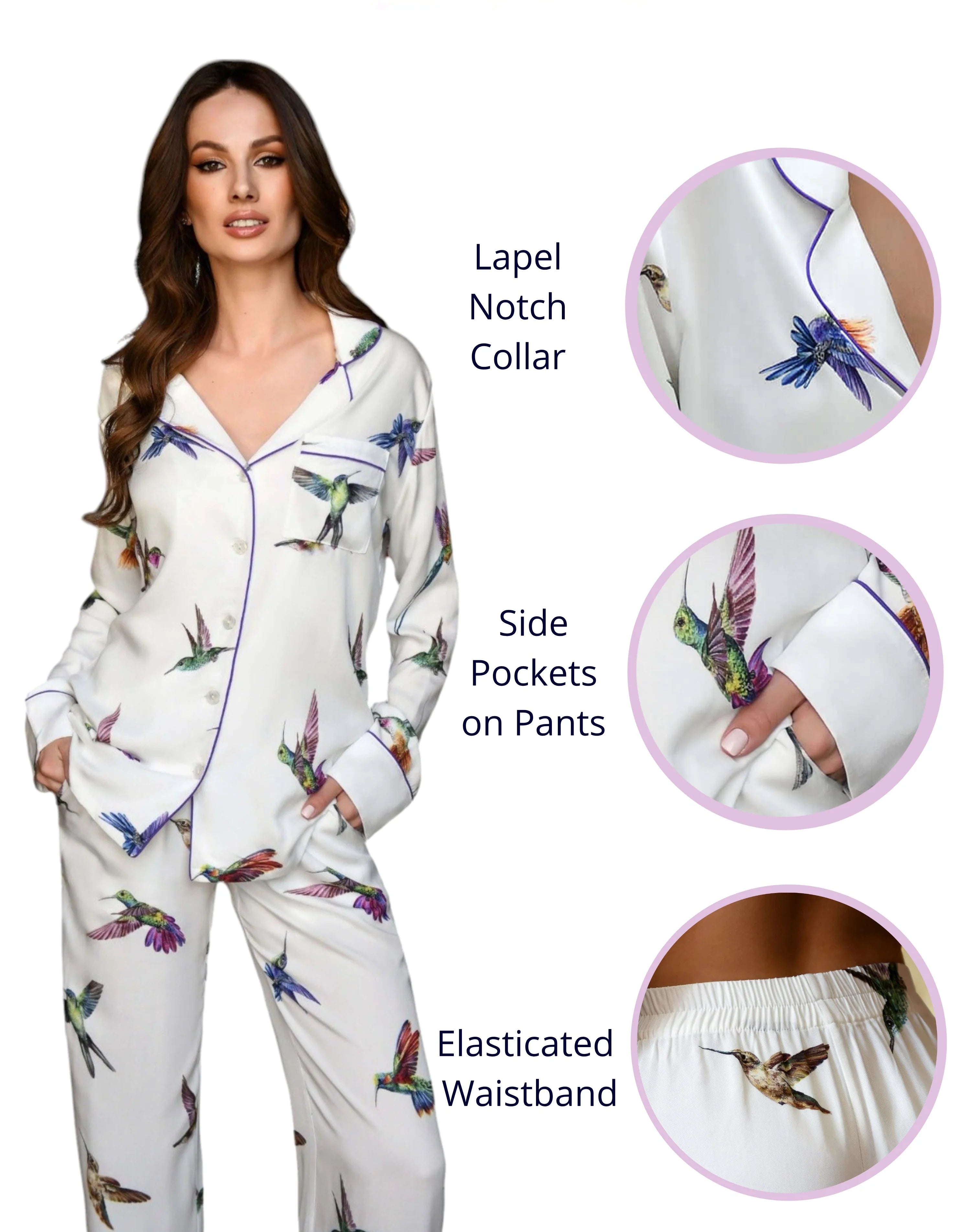 Oiseau de Minuit - Pyjama Colibri2 Pcs - Naturellement chic et confortablement raffiné