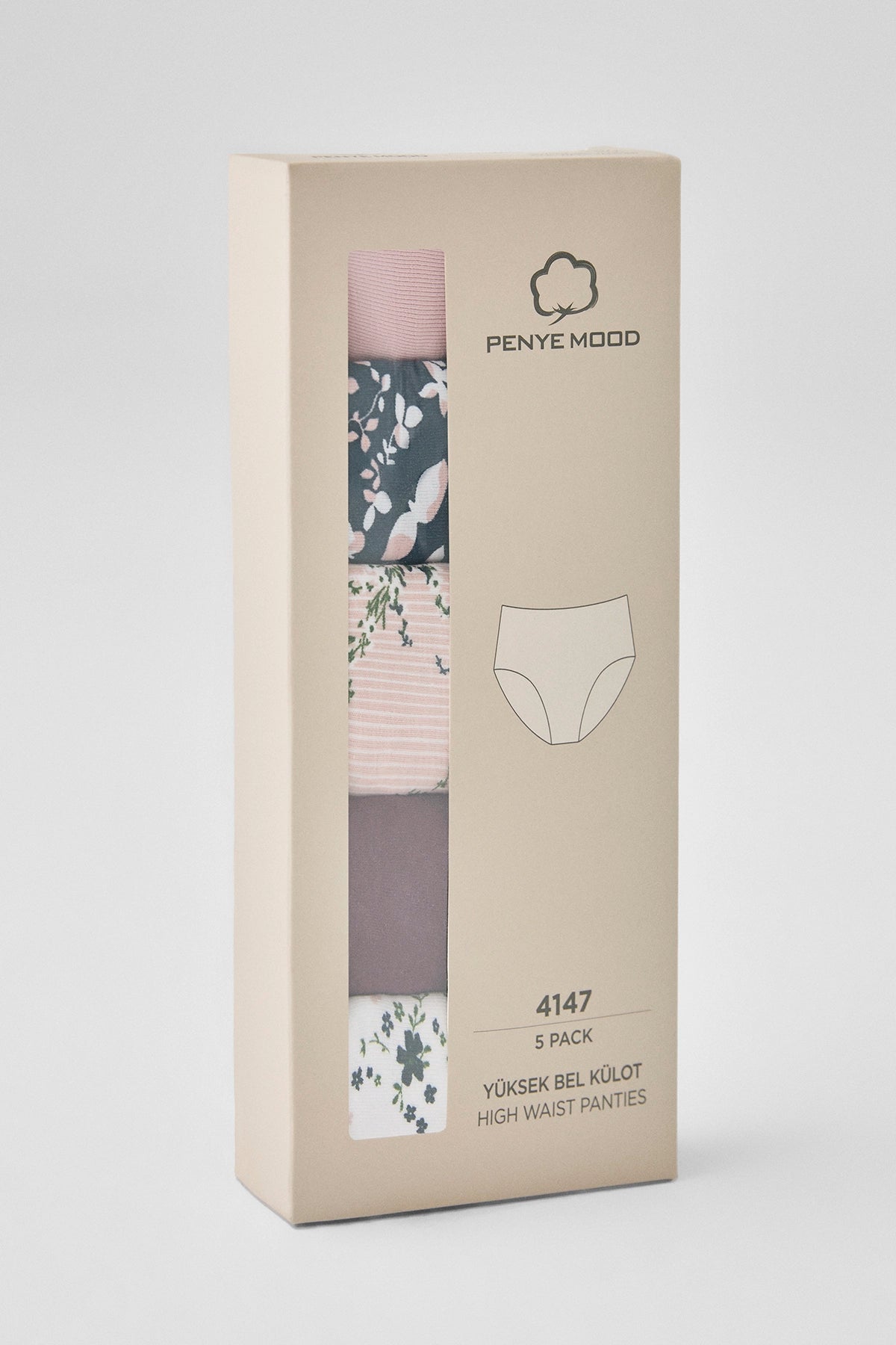 Caresse de Coton - Set de 5 culottes hautes - Douceur enveloppante et confort absolu