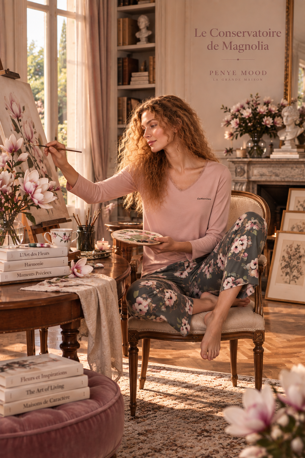 Le Conservatoire de Magnolia - Pyjama 2 Pcs - Féminité poudrée et élégance florale