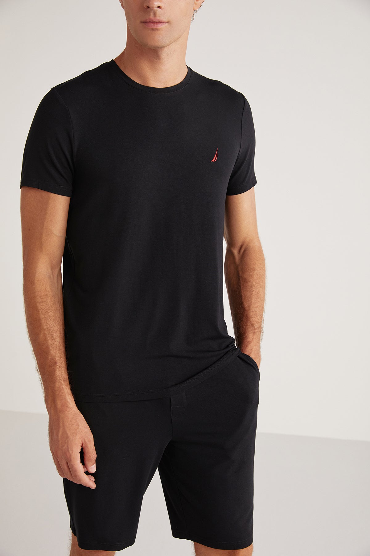 Ensemble short homme bleu foncé uni