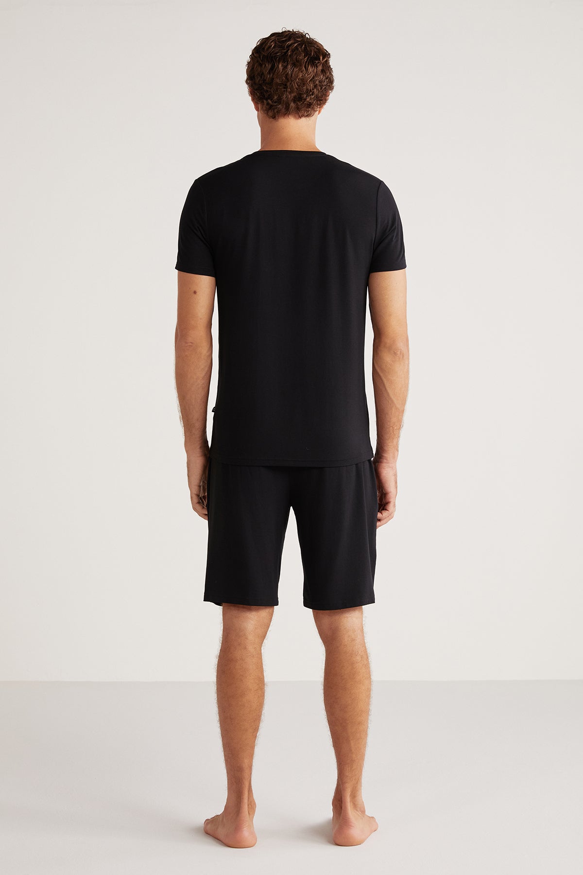 Ensemble short homme bleu foncé uni