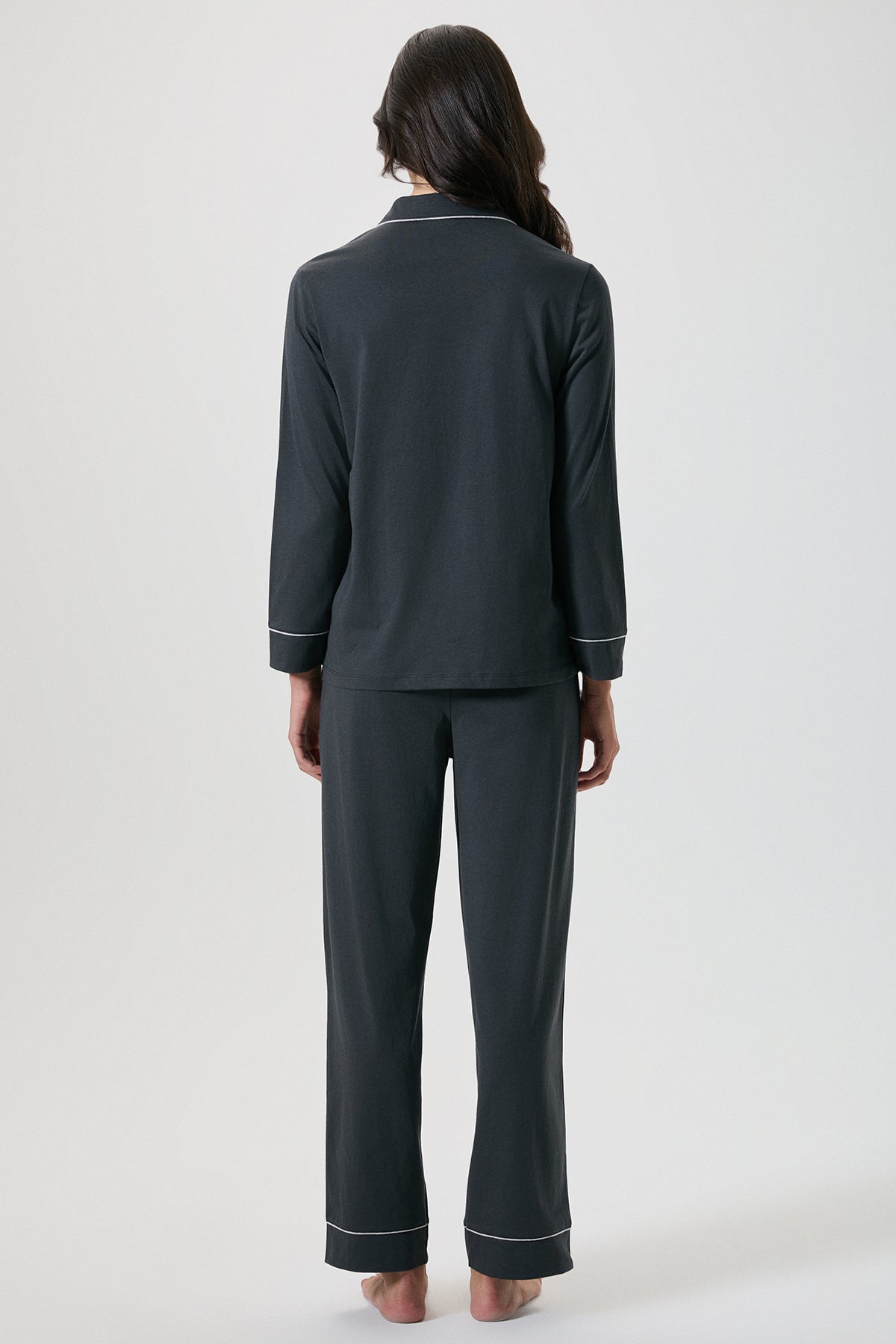 Cocon Pur - Pyjama boutoné - Douceur naturelle et confort enveloppant 10153 gris anthracite