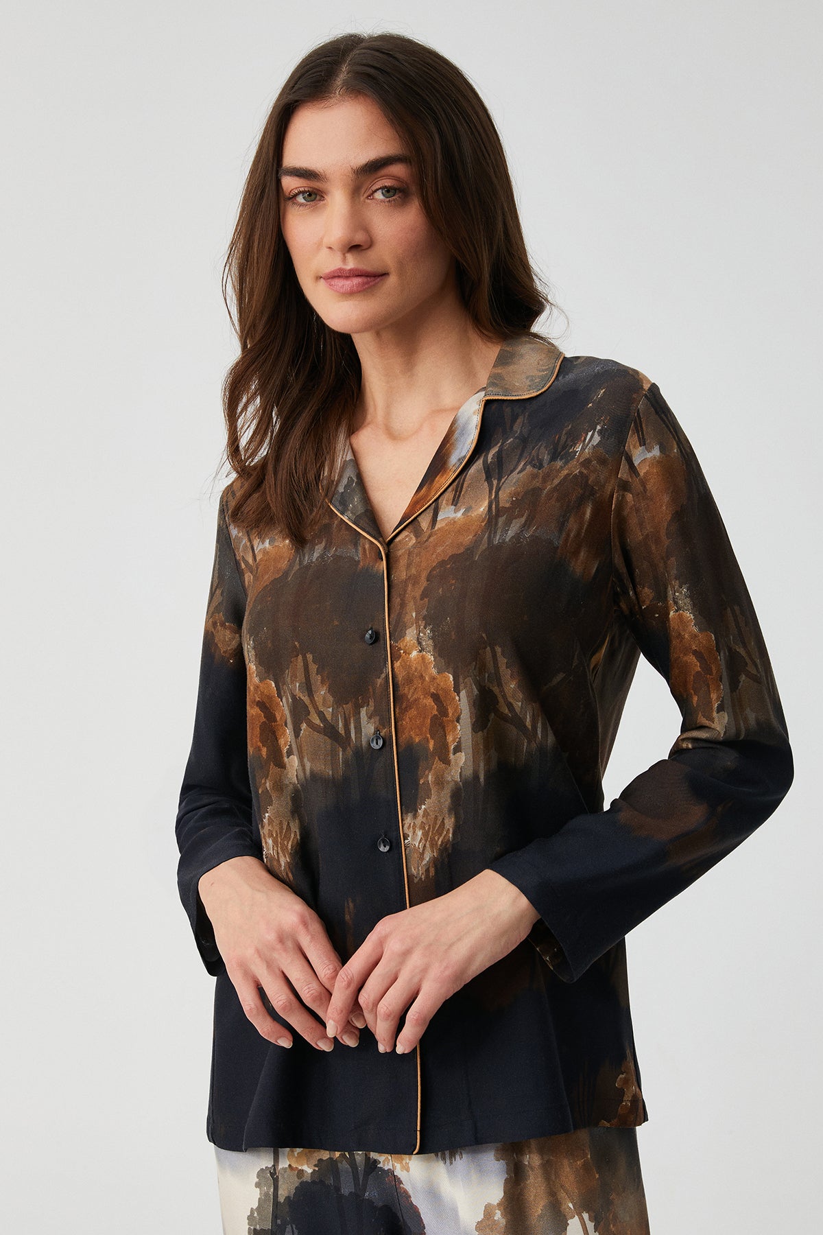 Chrysanthème d’Automne - Pyjama boutonné - Élégance intemporelle et confort raffiné