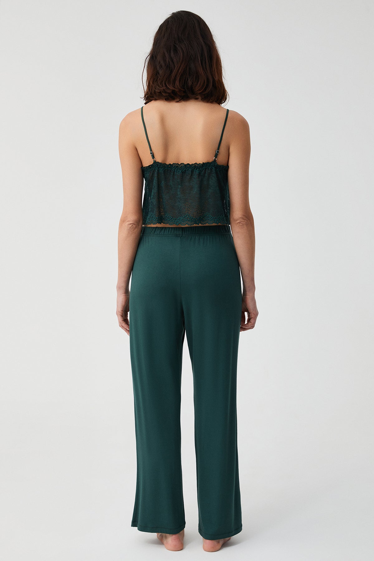 Camélia Émeraude - Ensemble 3 Pcs - Sensualité mystérieuse et modernité raffinée