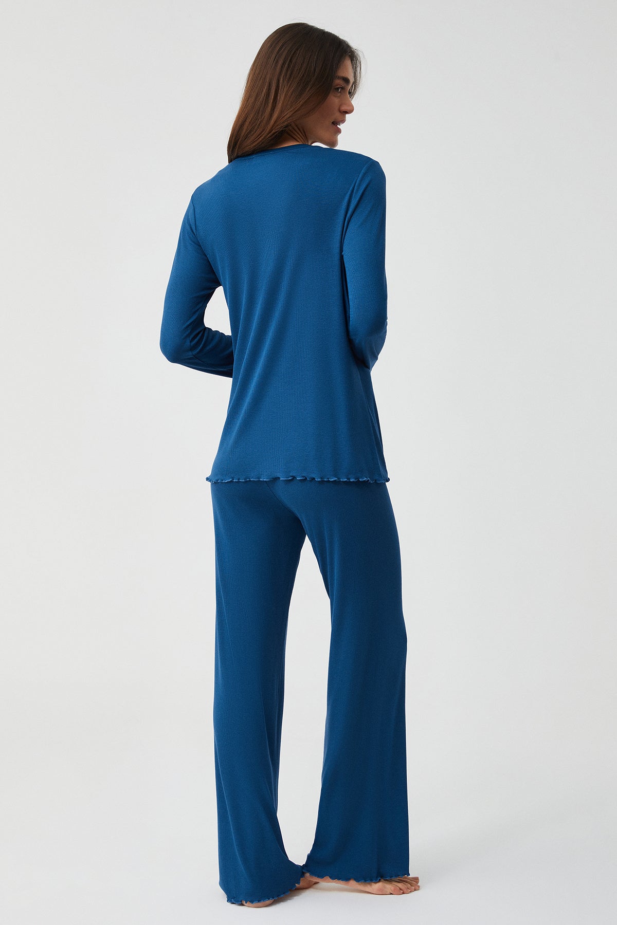 Bleuet Profond - Pyjama 2 Pcs - Élégance sobre et fluidité aérienne