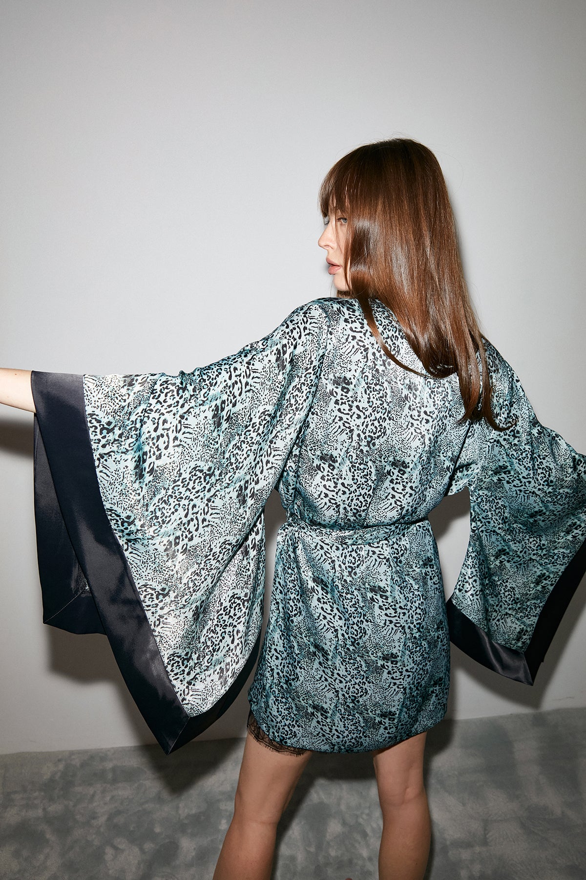 Robe de chambre satin imprimé