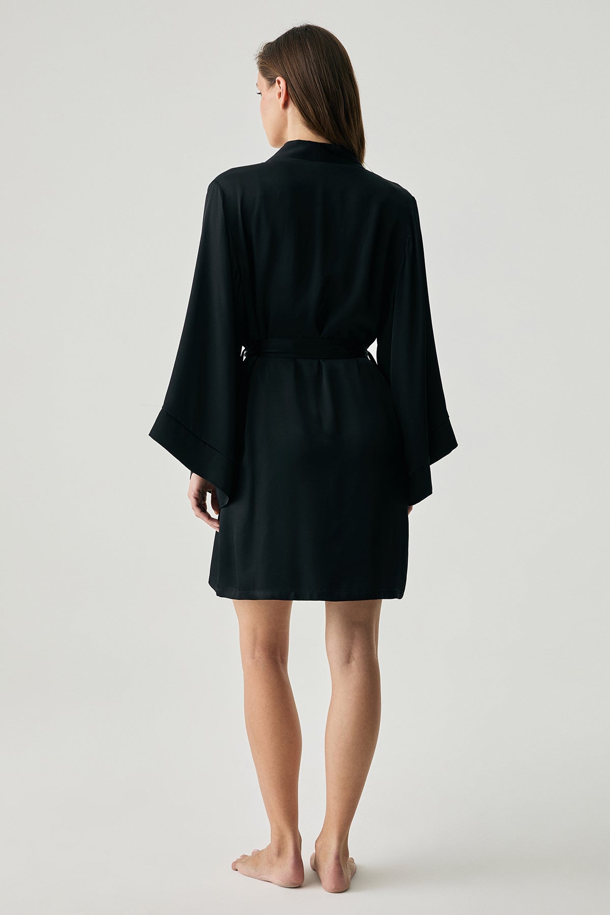Étreinte Noire - Robe de chambre femme - Allure envoûtante et charme intense