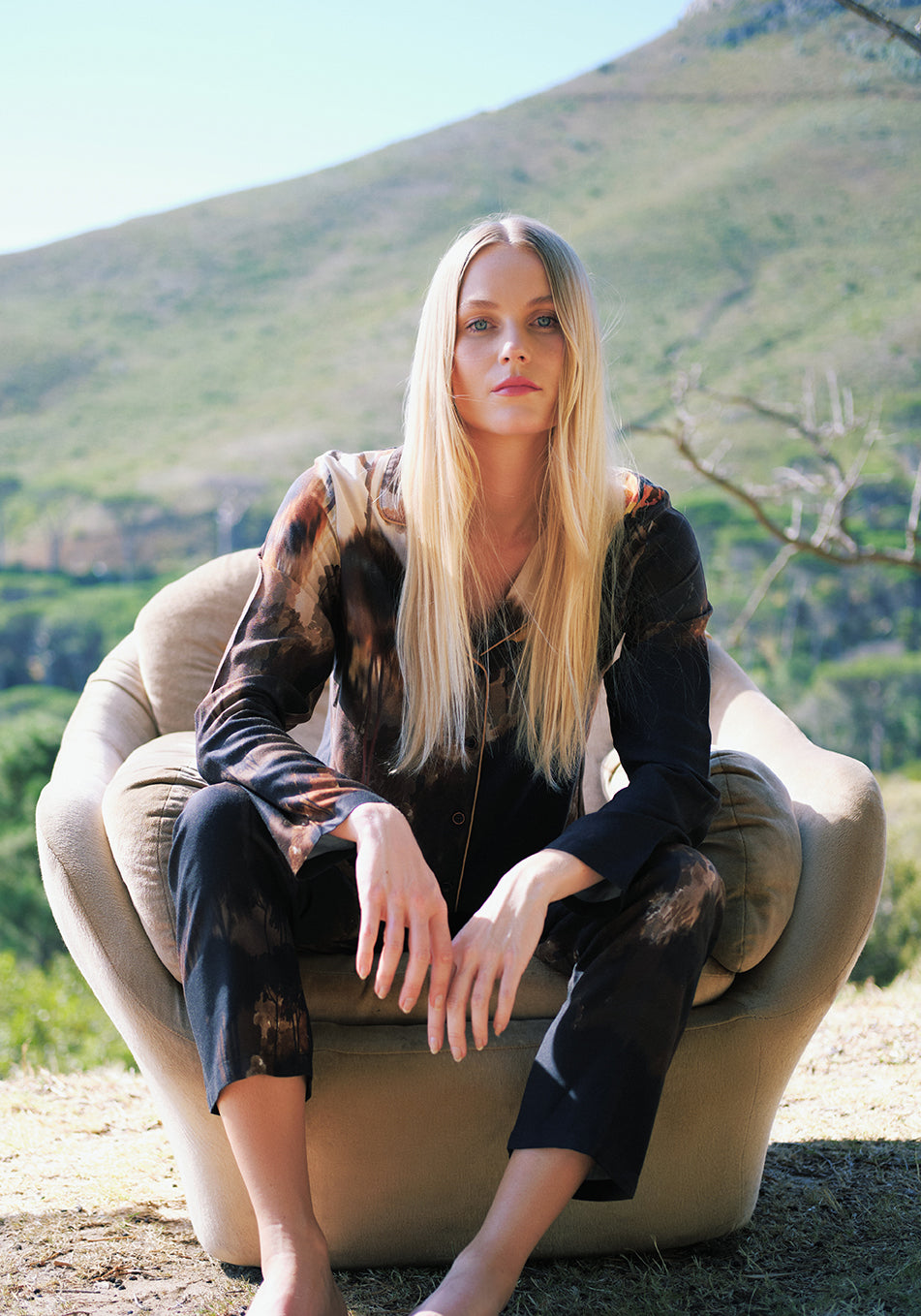 Chrysanthème d’Automne - Pyjama boutonné - Élégance intemporelle et confort raffiné