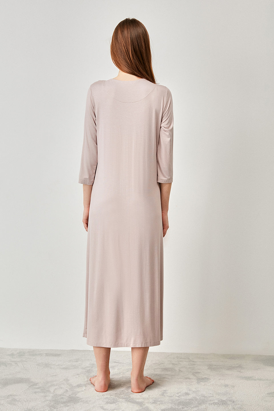 Robe longue maternité poudre