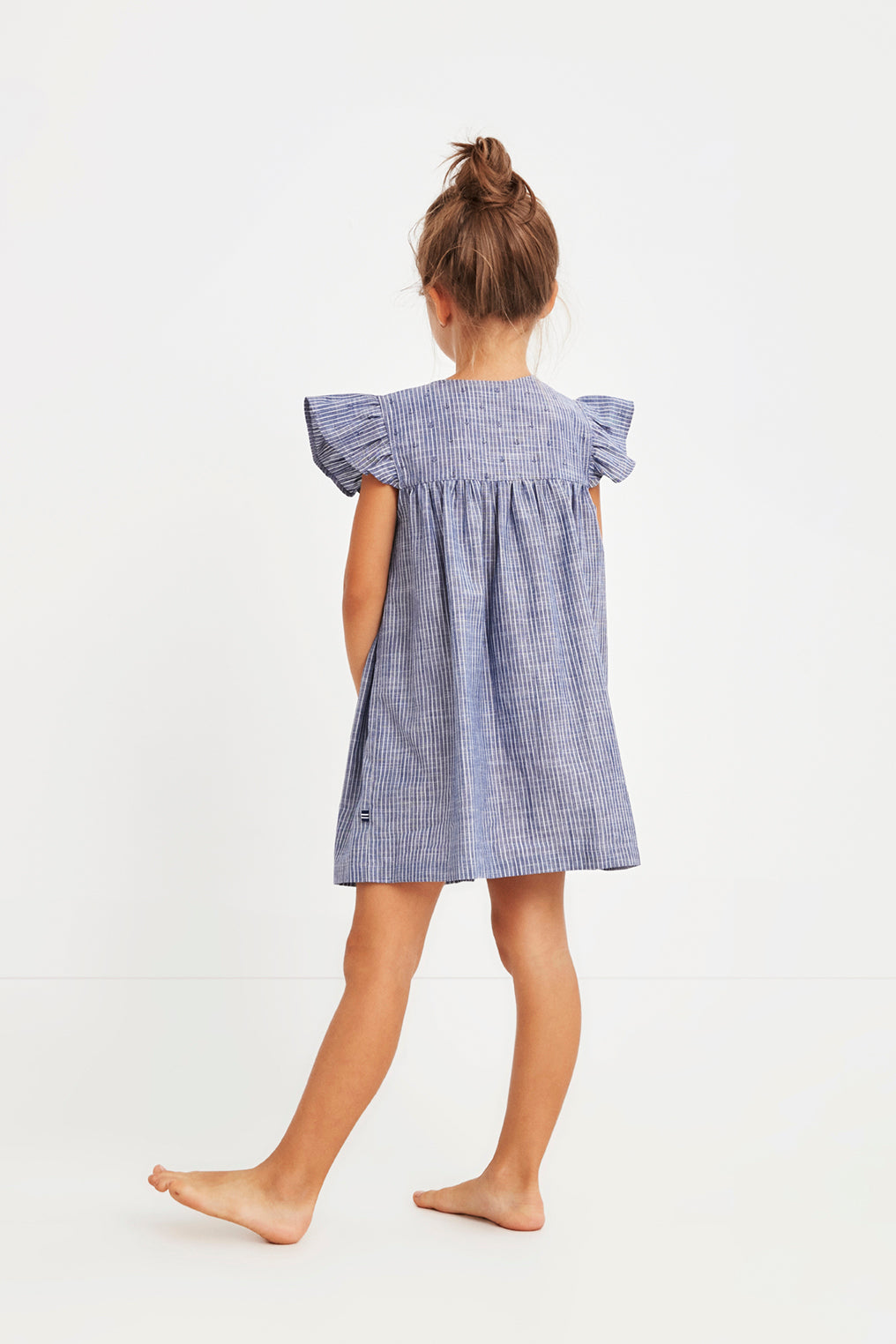 ROBE BLEUE CIEL RAYEE