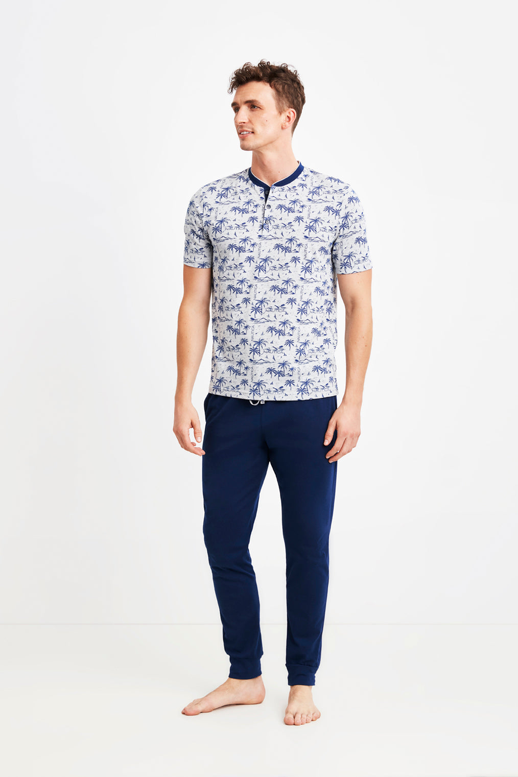 Pyjama homme à petits motifs palmiers