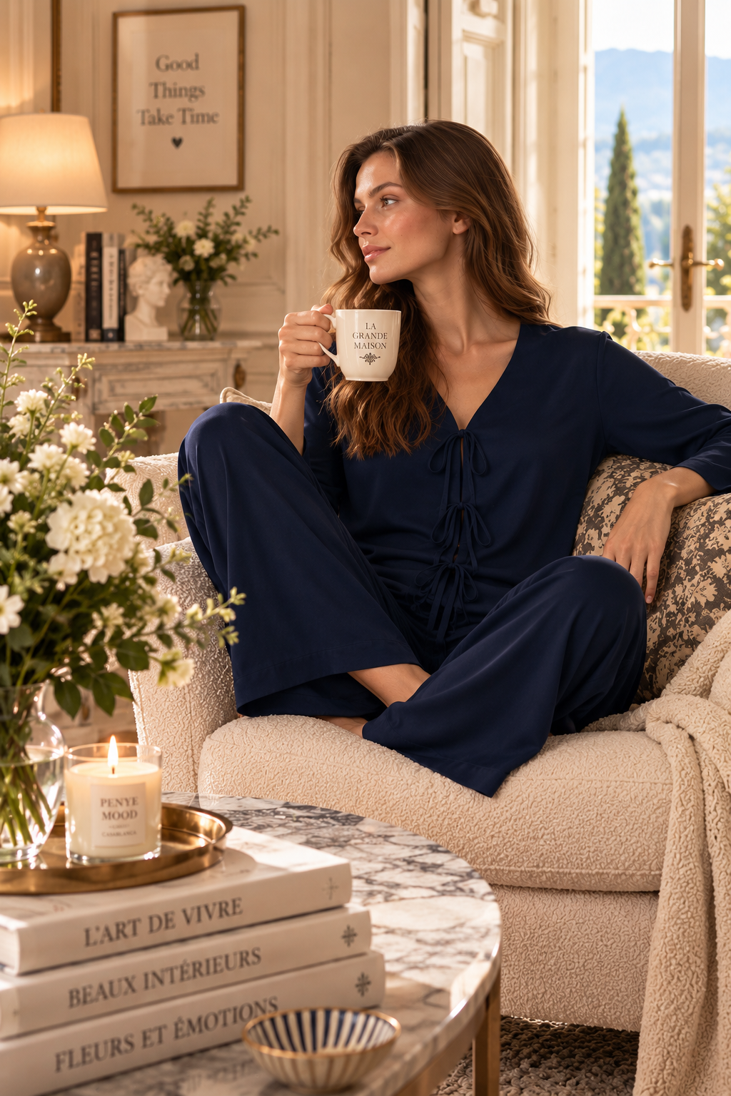 Nuit Élégante - Pyjama boutonné - Silhouette fluide enveloppante et allure chic intemporelle