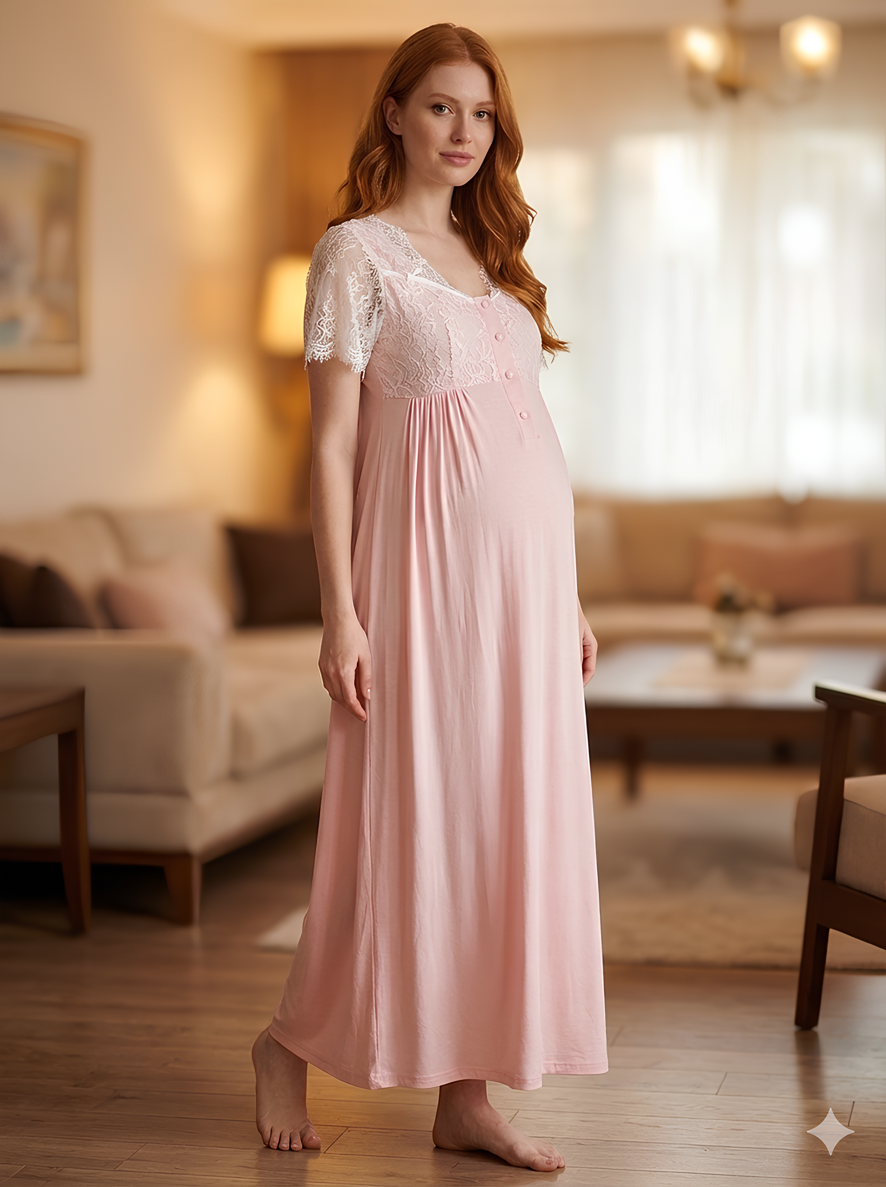 Douceur Infinie - Robe longue maternité - Confort soyeux et amour fusionnel