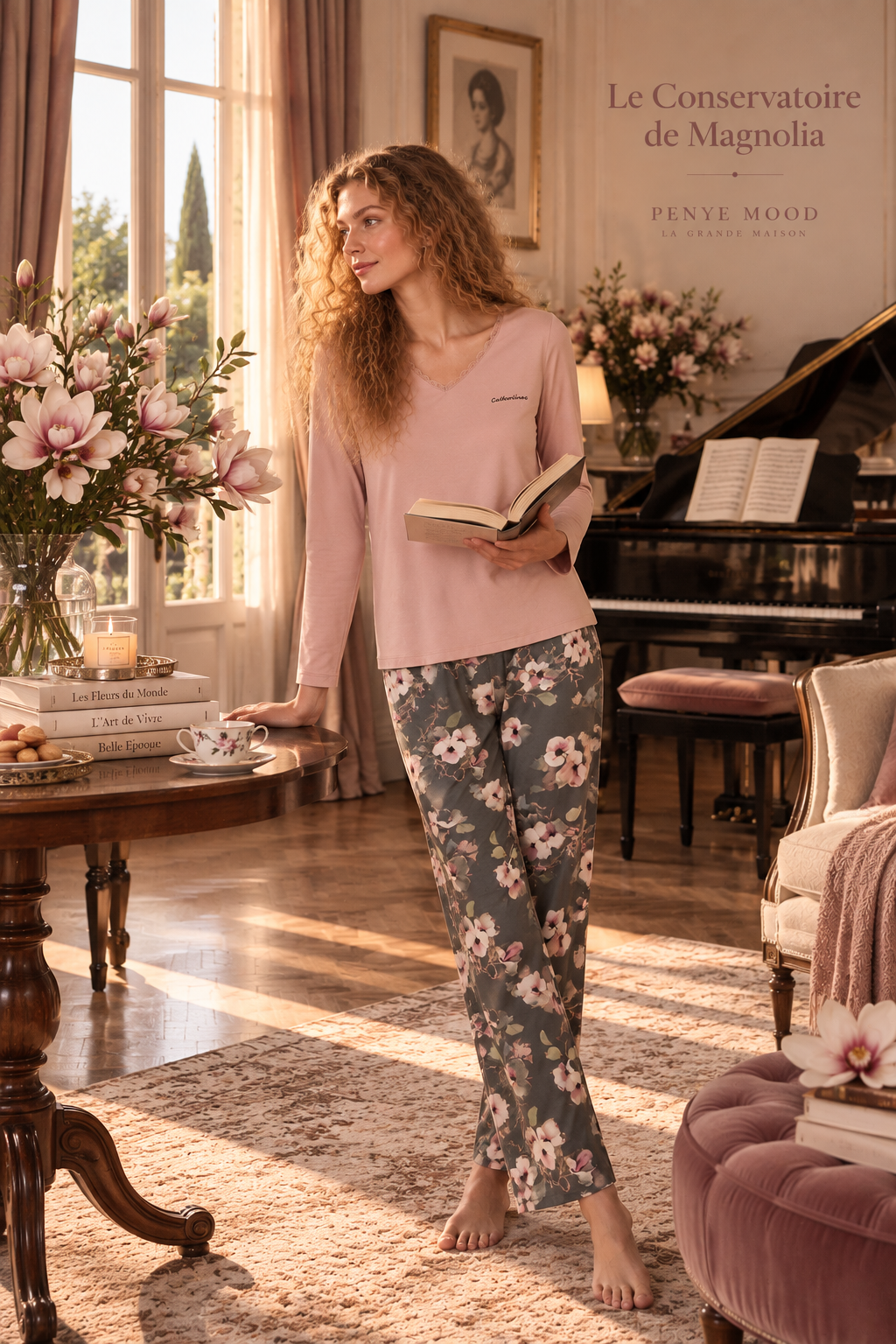 Le Conservatoire de Magnolia - Pyjama 2 Pcs - Féminité poudrée et élégance florale