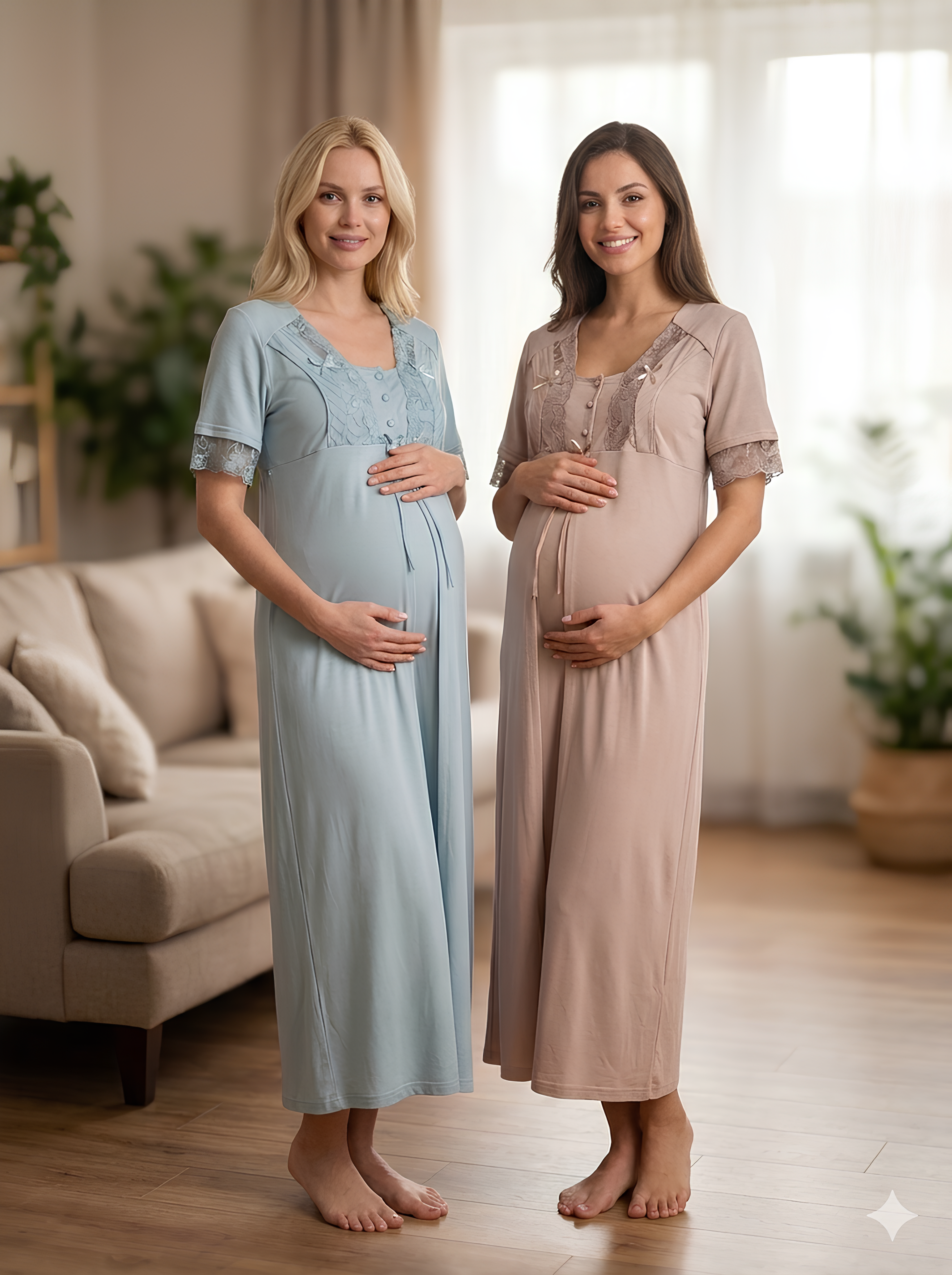 Éveil Maternel - Robe longue maternité - Maternité romantique et élégance naturelle