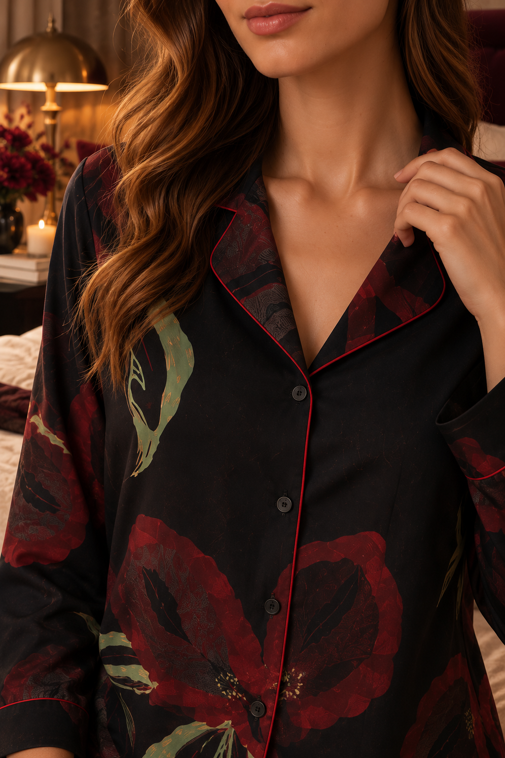 Le Jardin de Minuit - Pyjama 2 Pcs - Romantisme nocturne et féminité sophistiquée