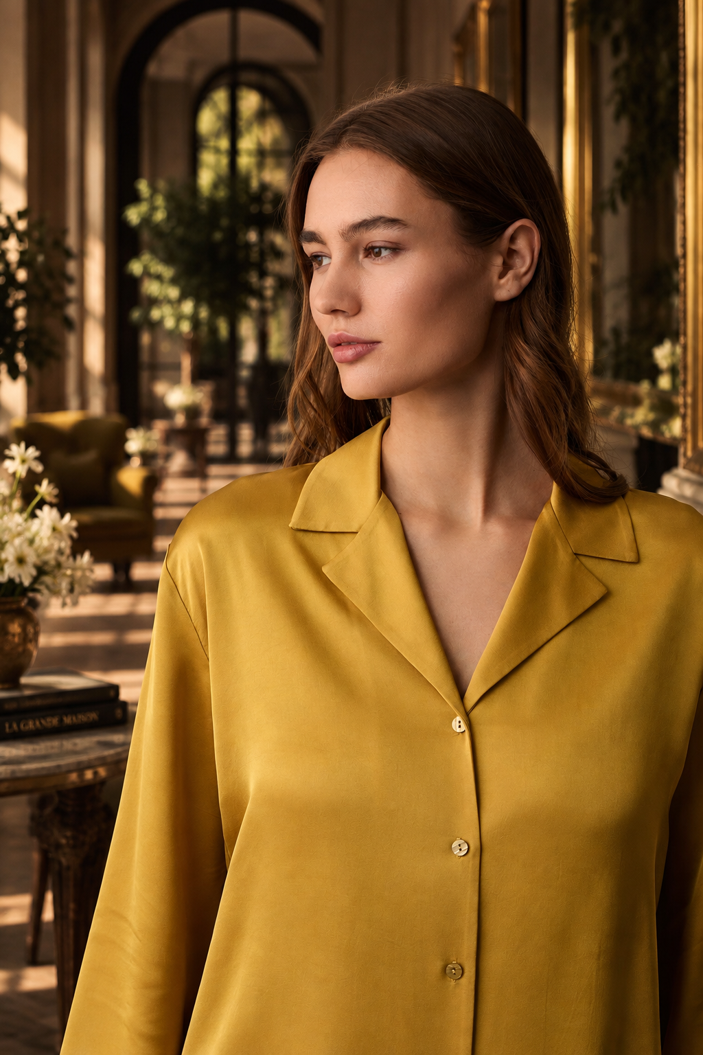 L’Orangerie Dorée - Pyjama 2 Pcs - Fluidité aérienne et éclat précieux