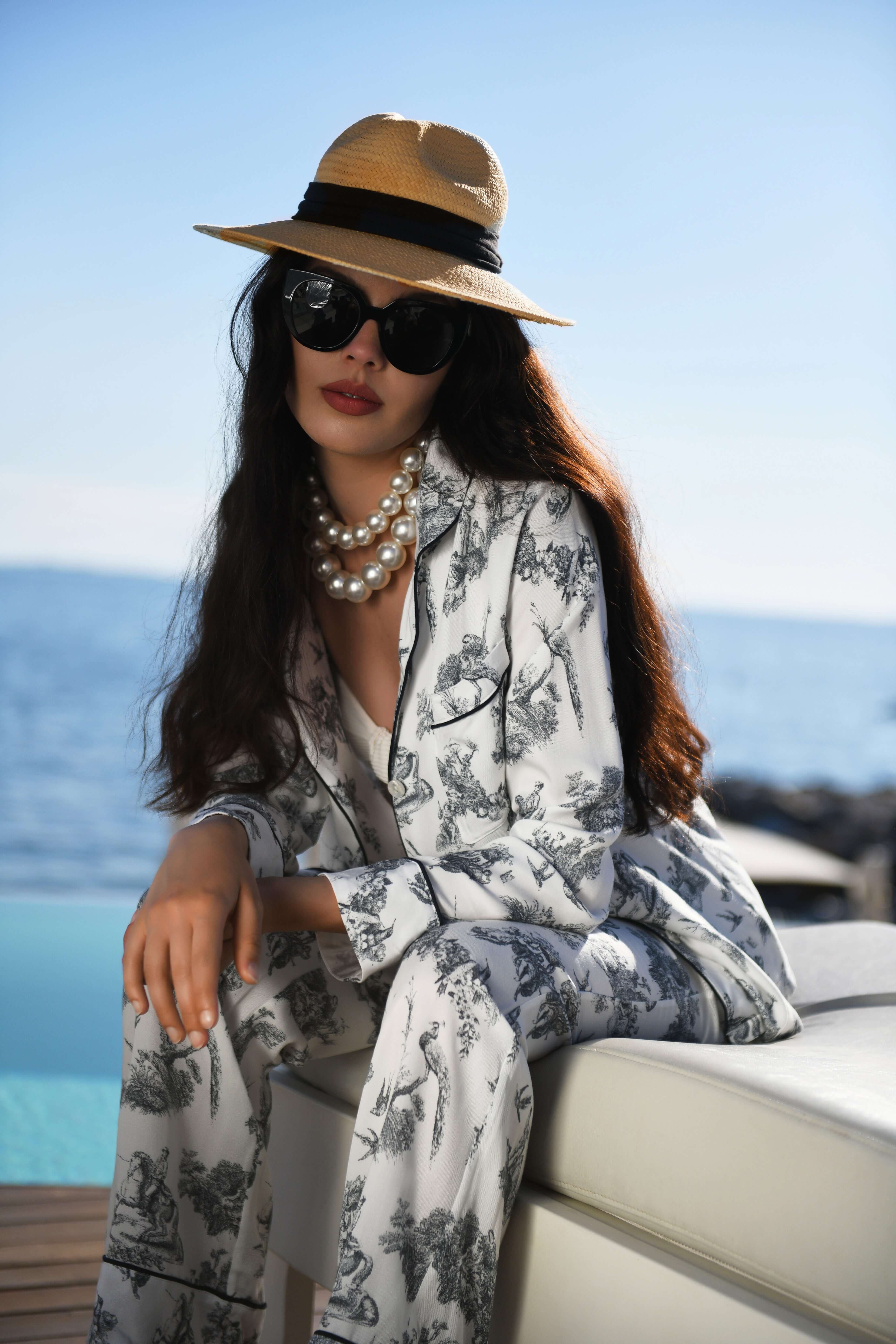 Luna Fiore- Pyjama Toile de Joury - Sensuellement fluide et naturellement élégant