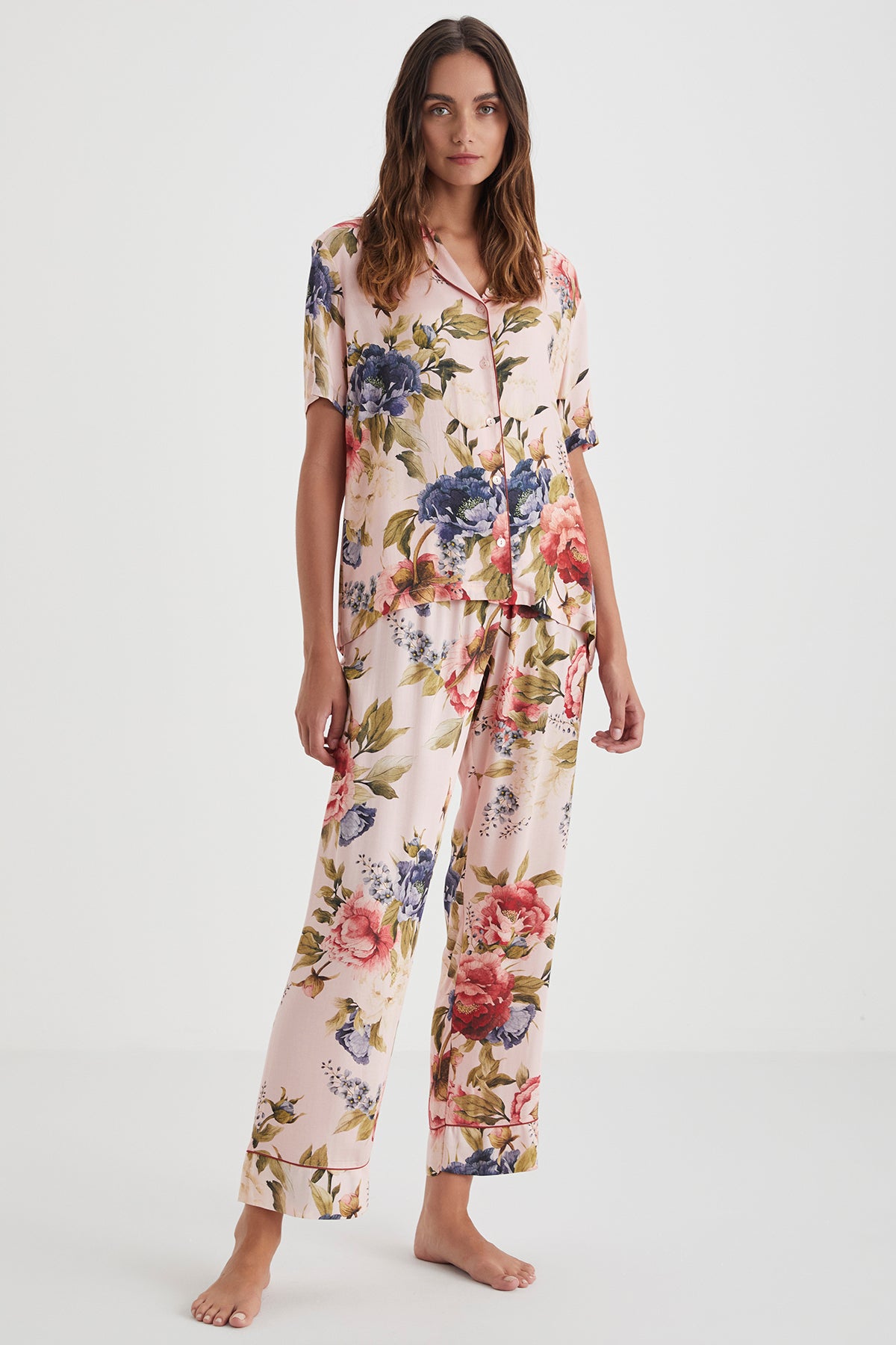 Jardin d’Été - Pyjama boutonné - Fraîcheur florale et élégance naturelle