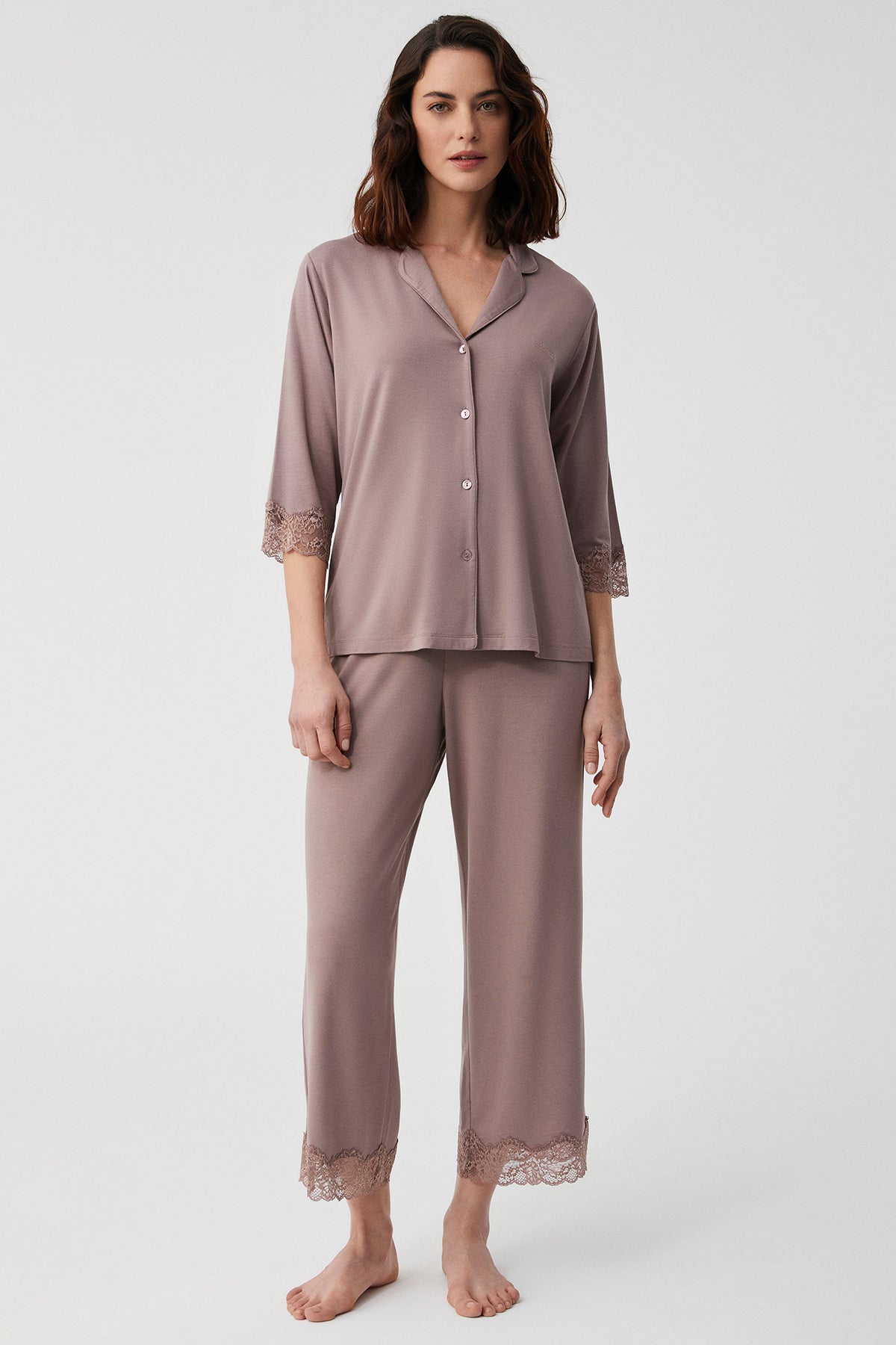 Pivoine Poudrée - Pyjama 2 Pcs - Confort élégant et douceur envoûtante