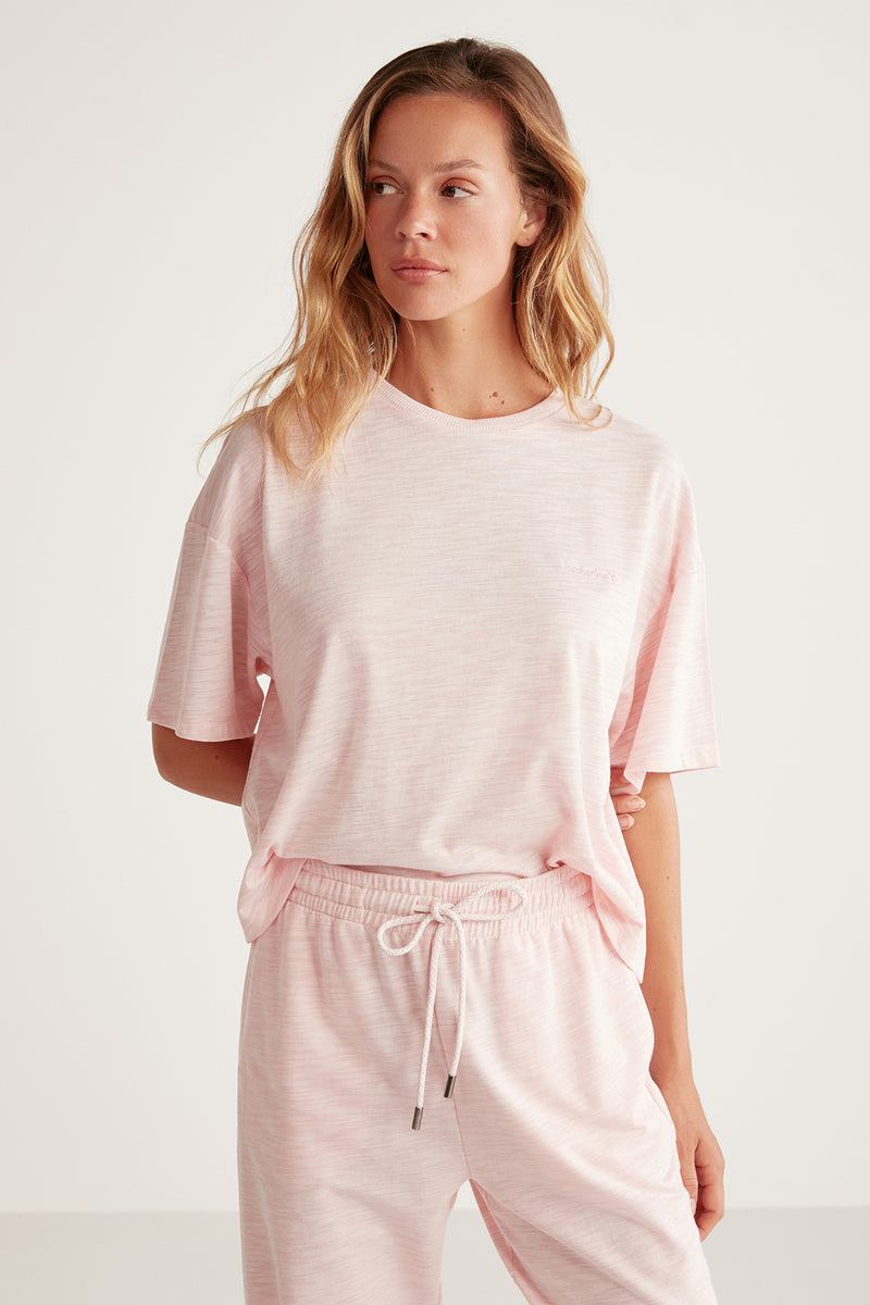 Jogging femme rose bébé uni