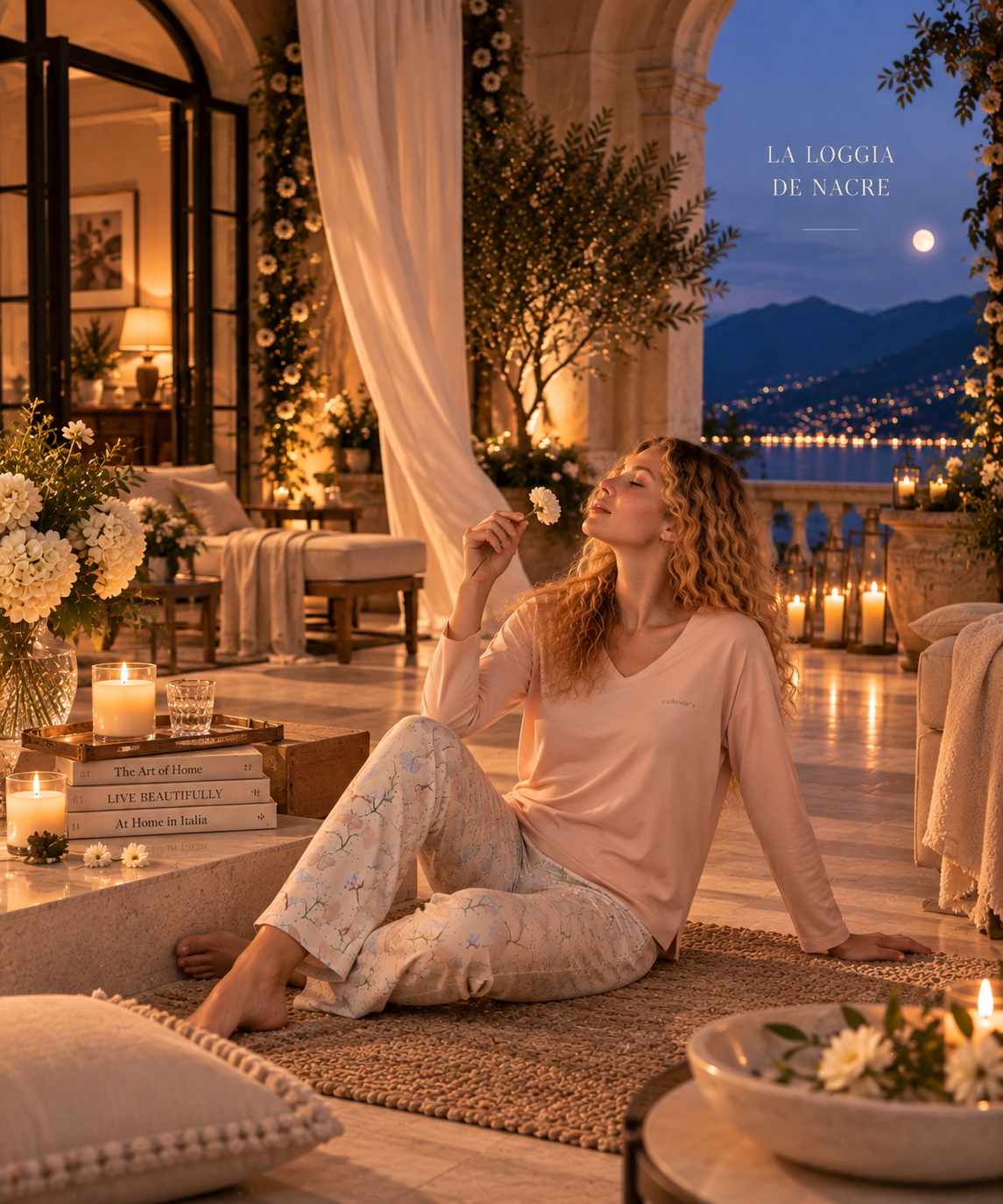 La Loggia de Nacre - Pyjama 2 Pcs - Lumière poudrée et poésie délicate