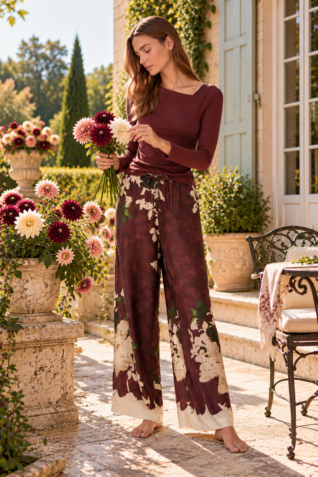 Le Jardin de Dahlia – Ensemble 2 Pcs – Élégance florale et sophistication naturelle