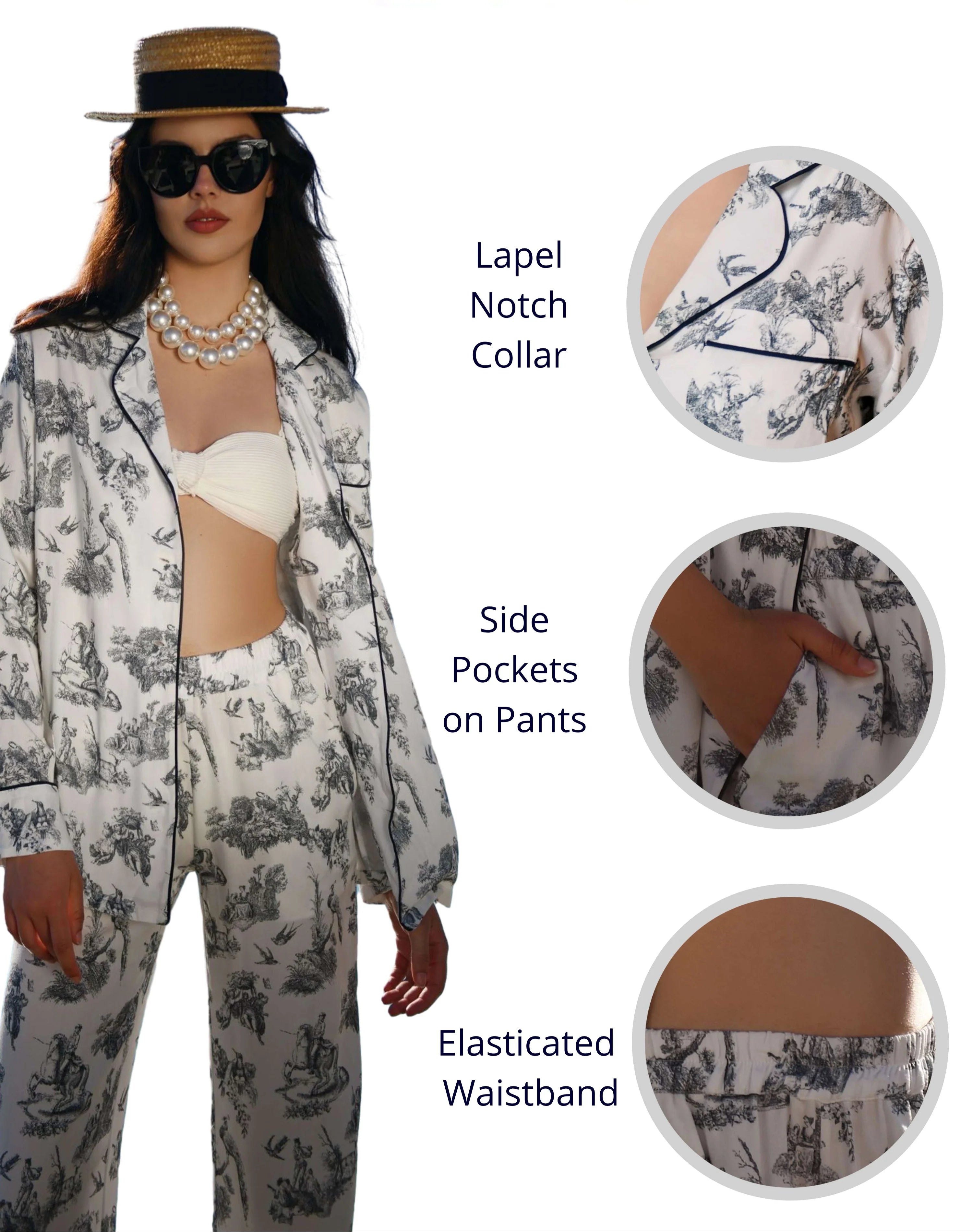 Luna Fiore- Pyjama Toile de Joury - Sensuellement fluide et naturellement élégant