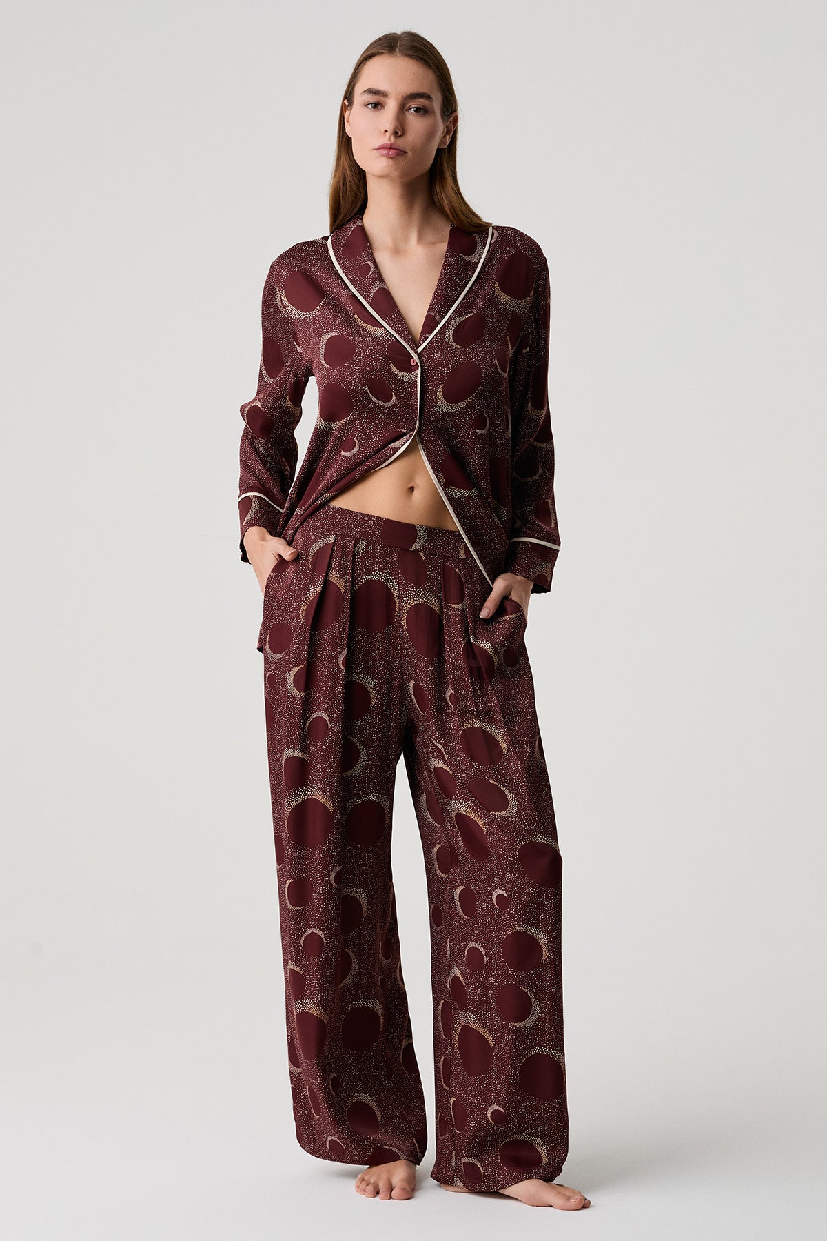 Le Boudoir Bordeaux - Pyjama 2 Pcs - Sensualité feutrée et richesse bordeaux