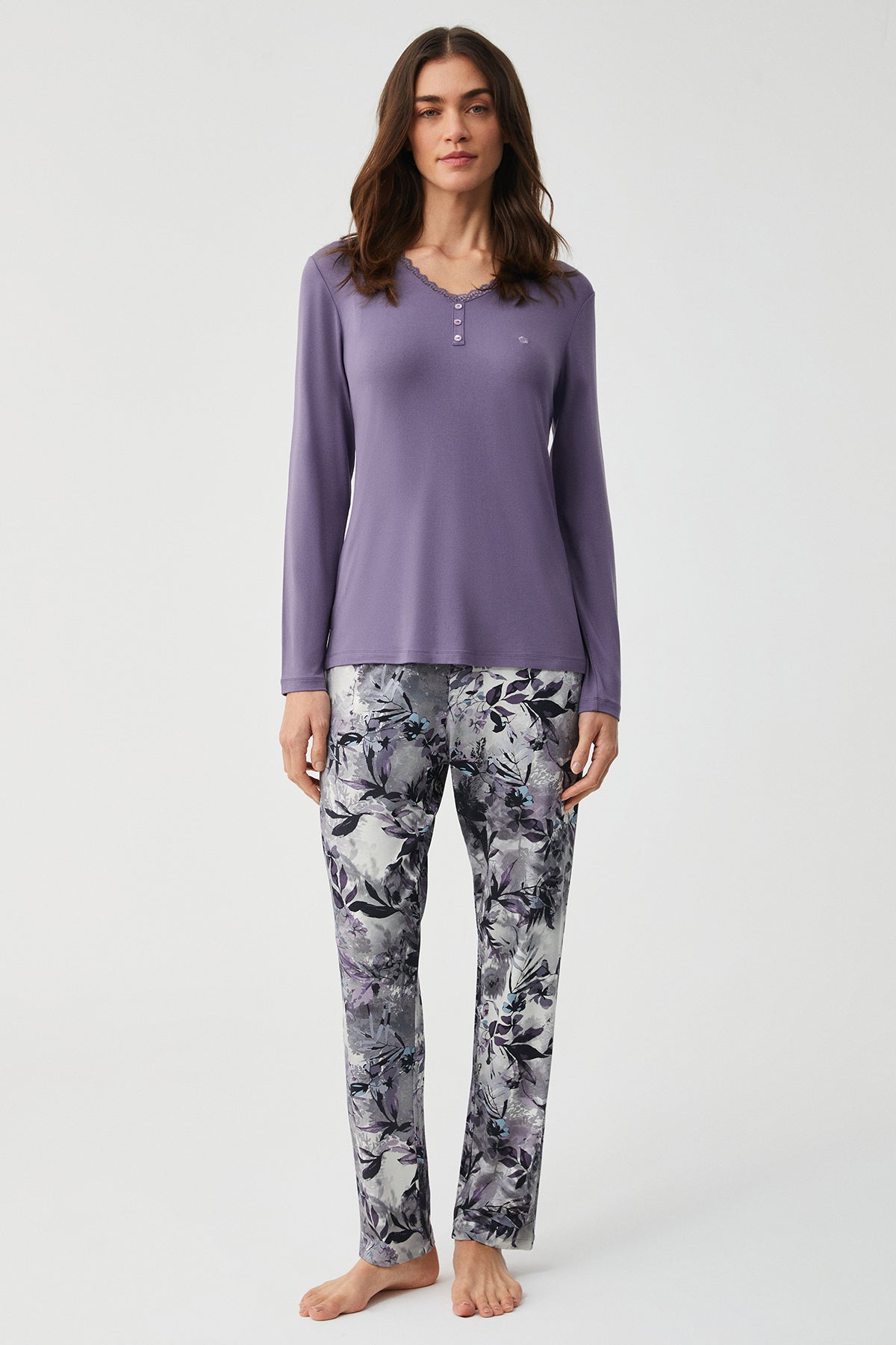 Violette Étoilée - Ensemble 2 Pcs - Douceur florale et charme mystérieux