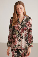 Pyjama femme à boutons à imprimé floral