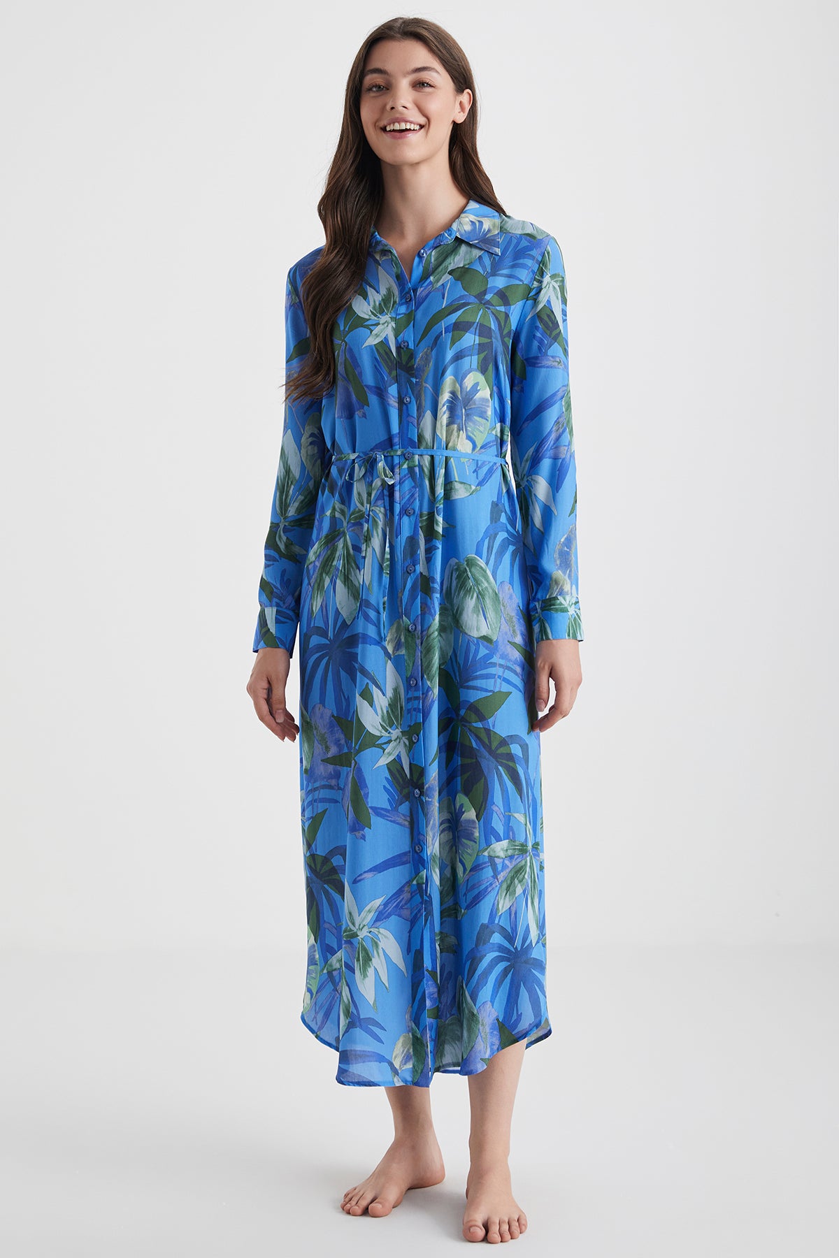 Rêve Tropical - Robe chemise longue - Fraîche, fluide et féminine