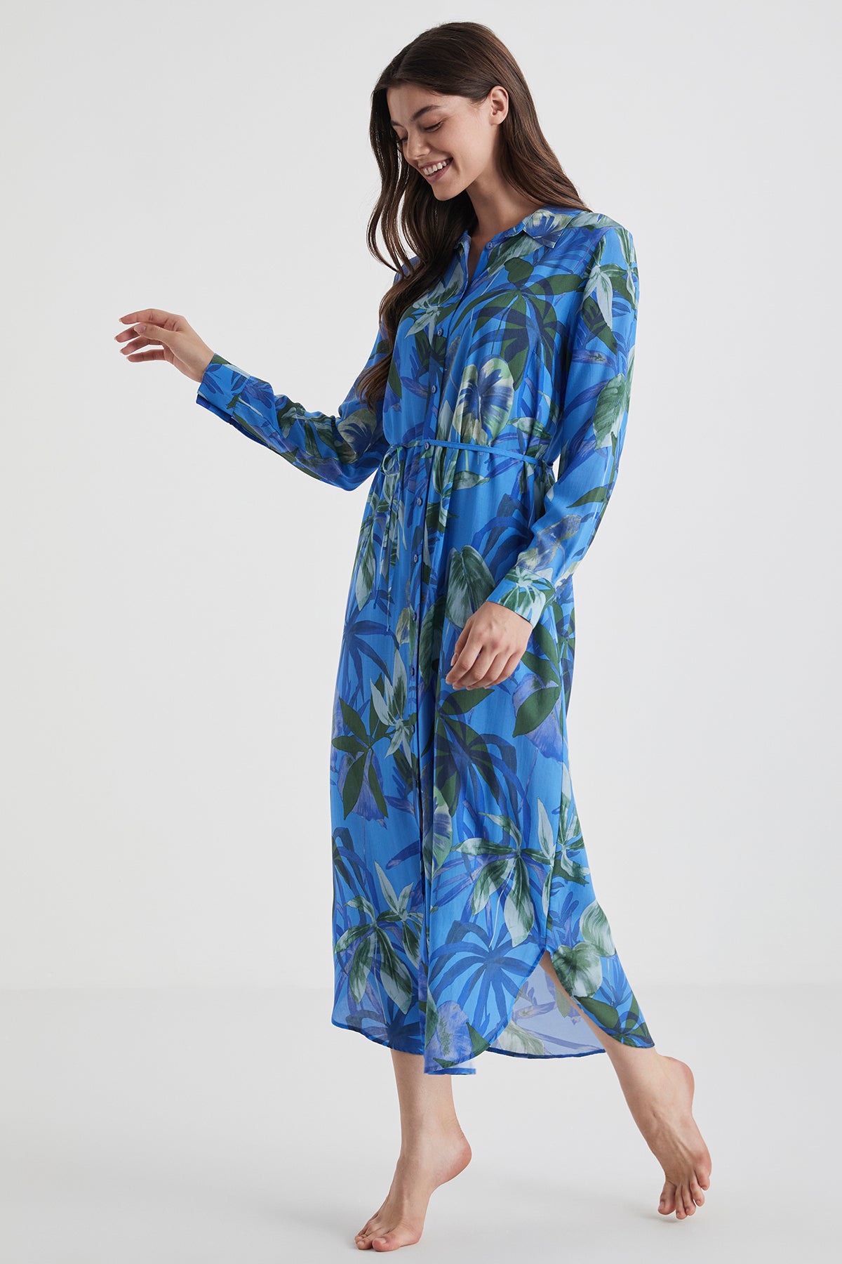 Rêve Tropical - Robe chemise longue - Fraîche, fluide et féminine
