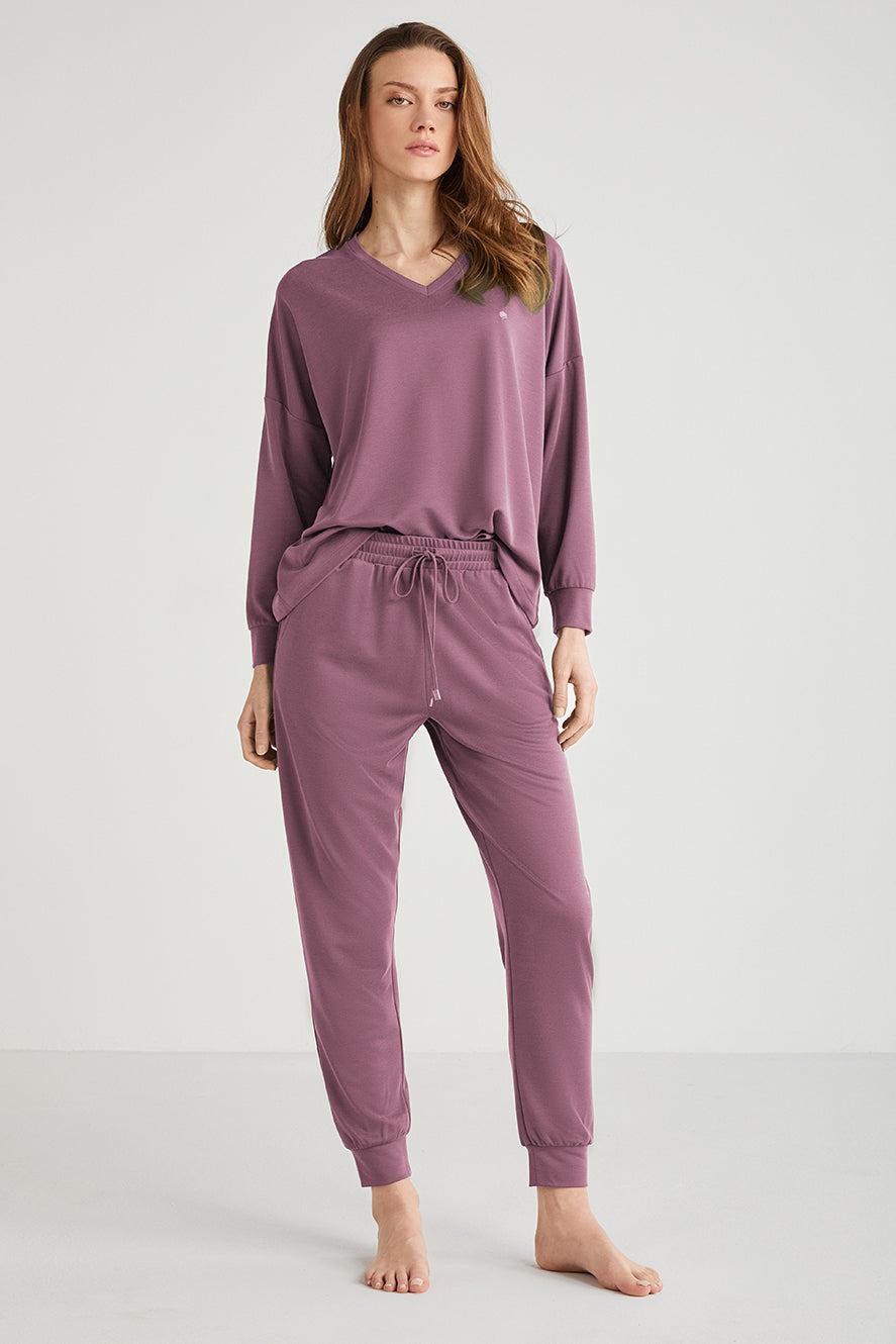 Ensemble femme mauve uni