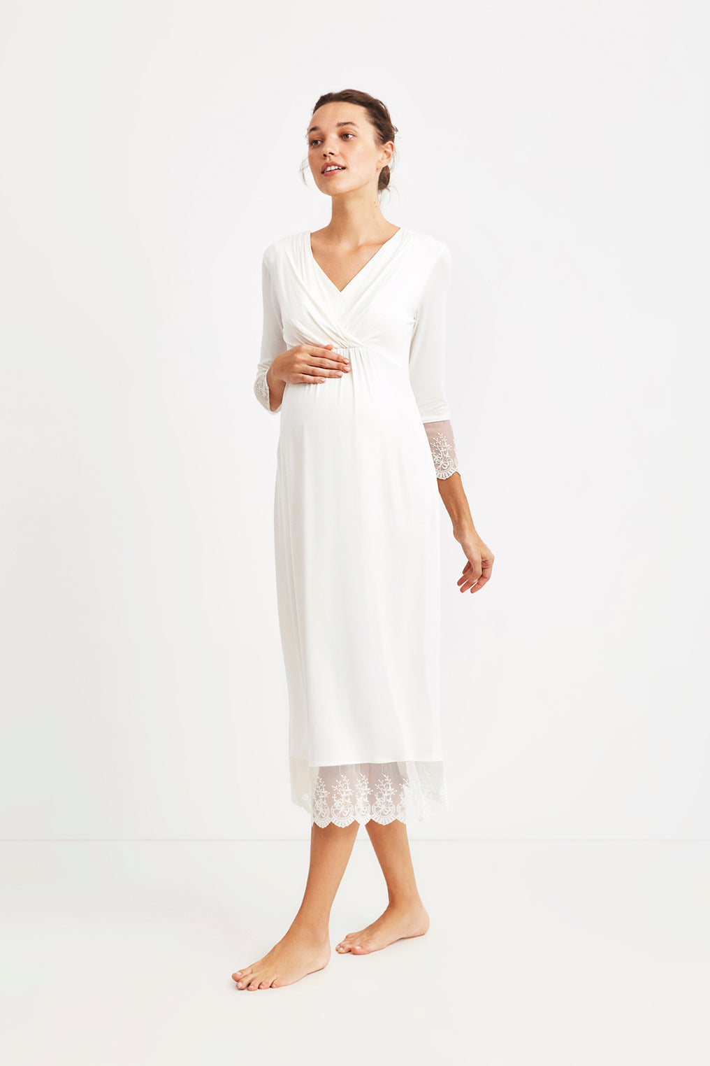 Robe longue maternité blanche NC