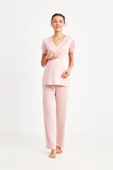 Pyjama maternité rose