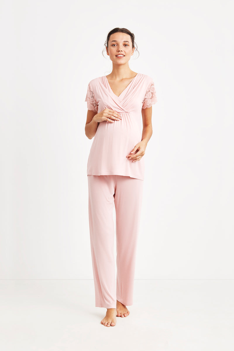 Pyjama maternité rose –